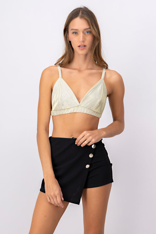 Top crop tirantes brillos