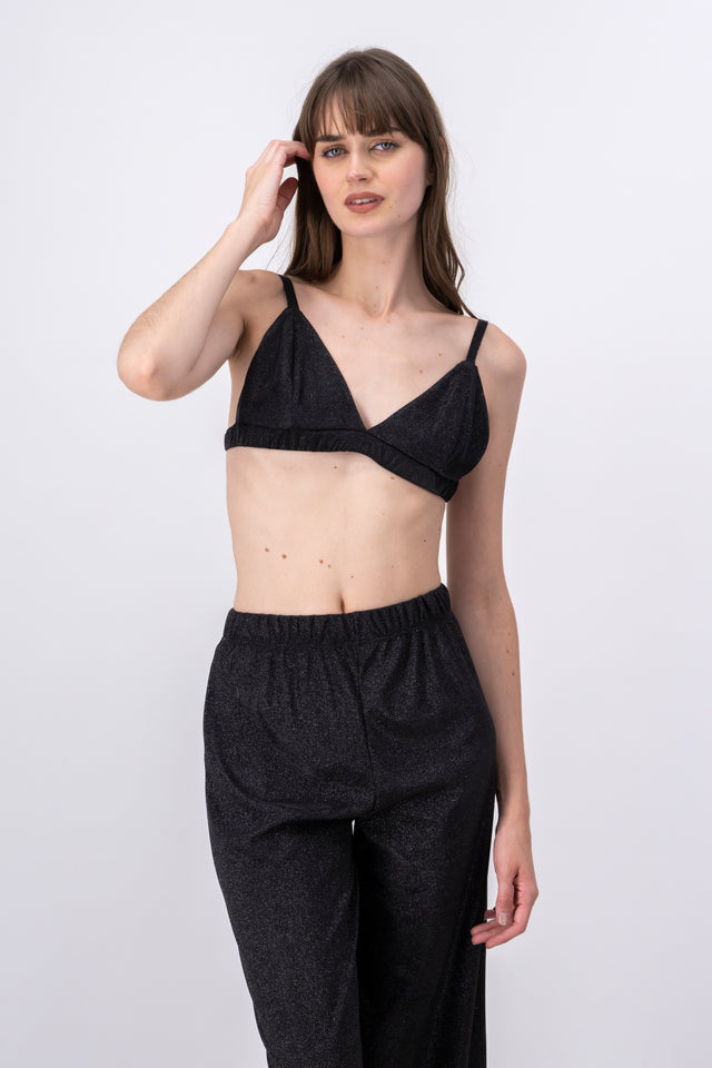 Top crop tirantes lurex