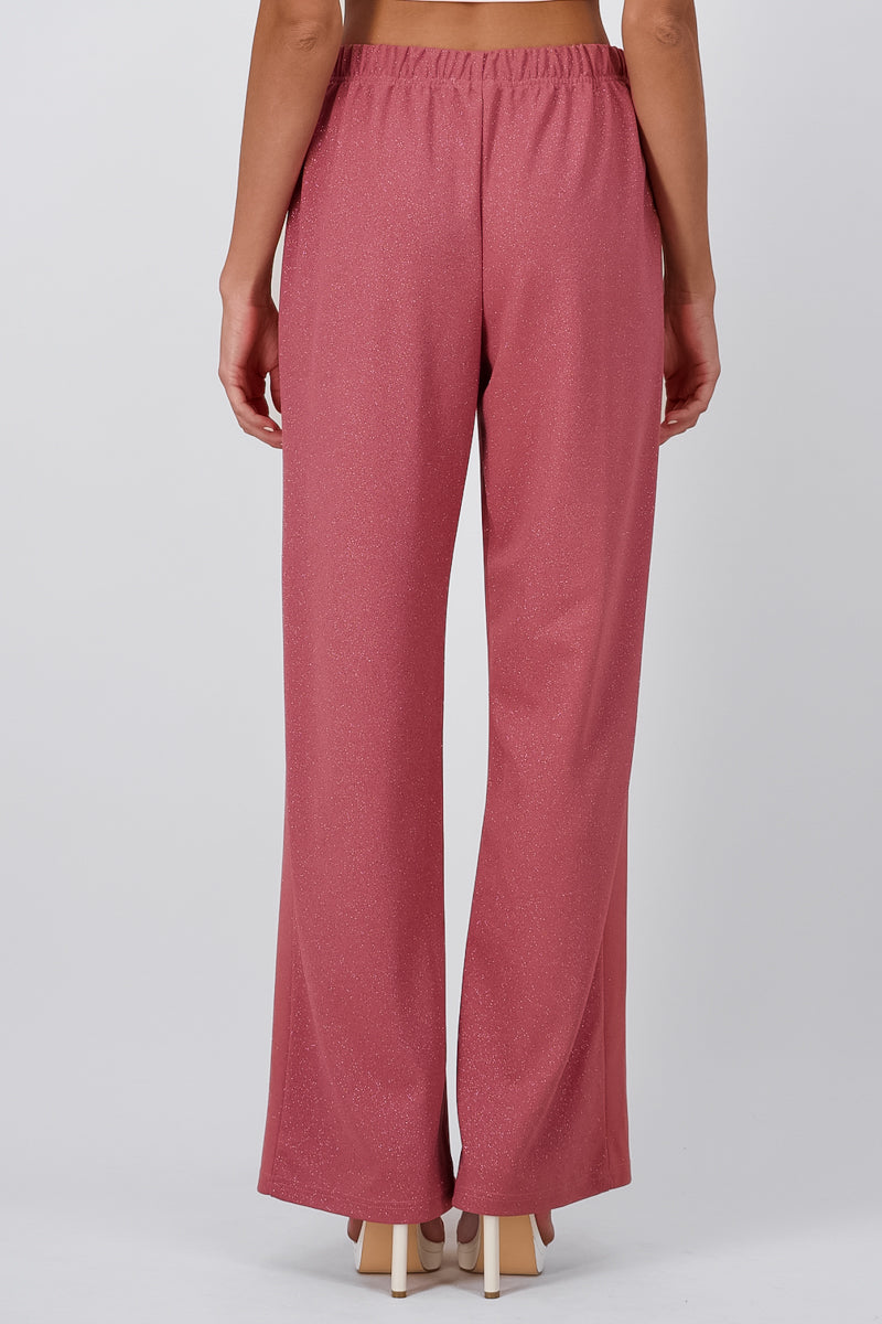 Pantalón Recto Brillos PALO DE ROSA