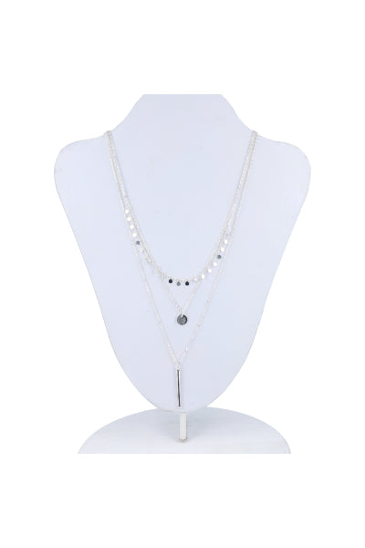 Collar 3 C Moneditas Barra PLATA