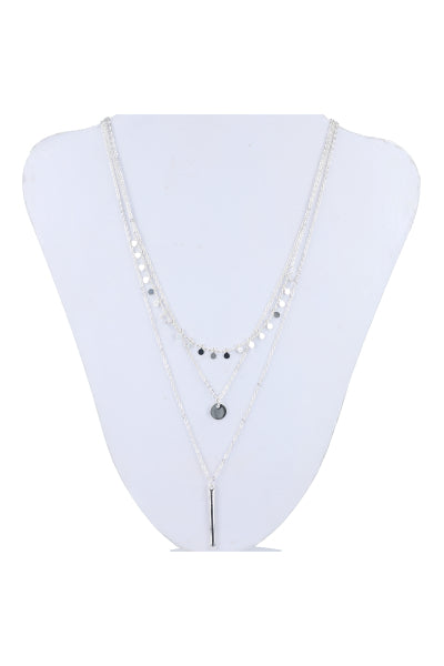 Collar 3 C Moneditas Barra PLATA