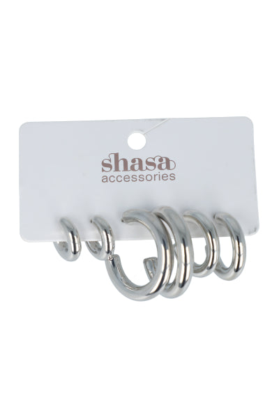 Set 3 pares arracadas PLATA