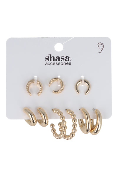 Set 3 Pares Arracadas Earcuffs