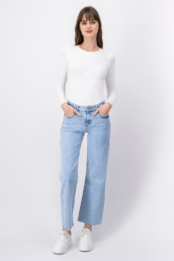 Jeans rectos corte tobillo