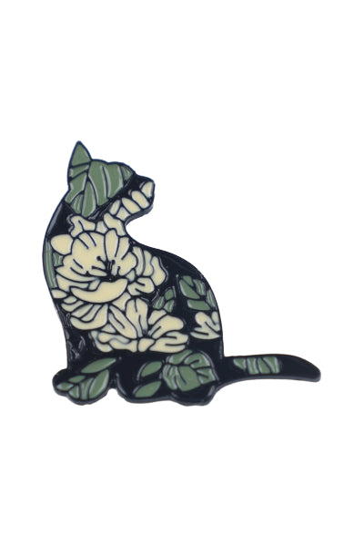 Pin Gato Con Flores