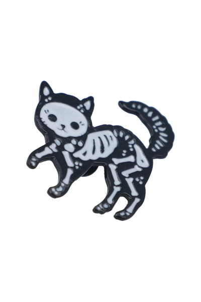 Pin Gatito Esqueleto NEGRO