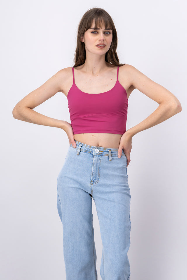 Top crop liso tirantes ajustables