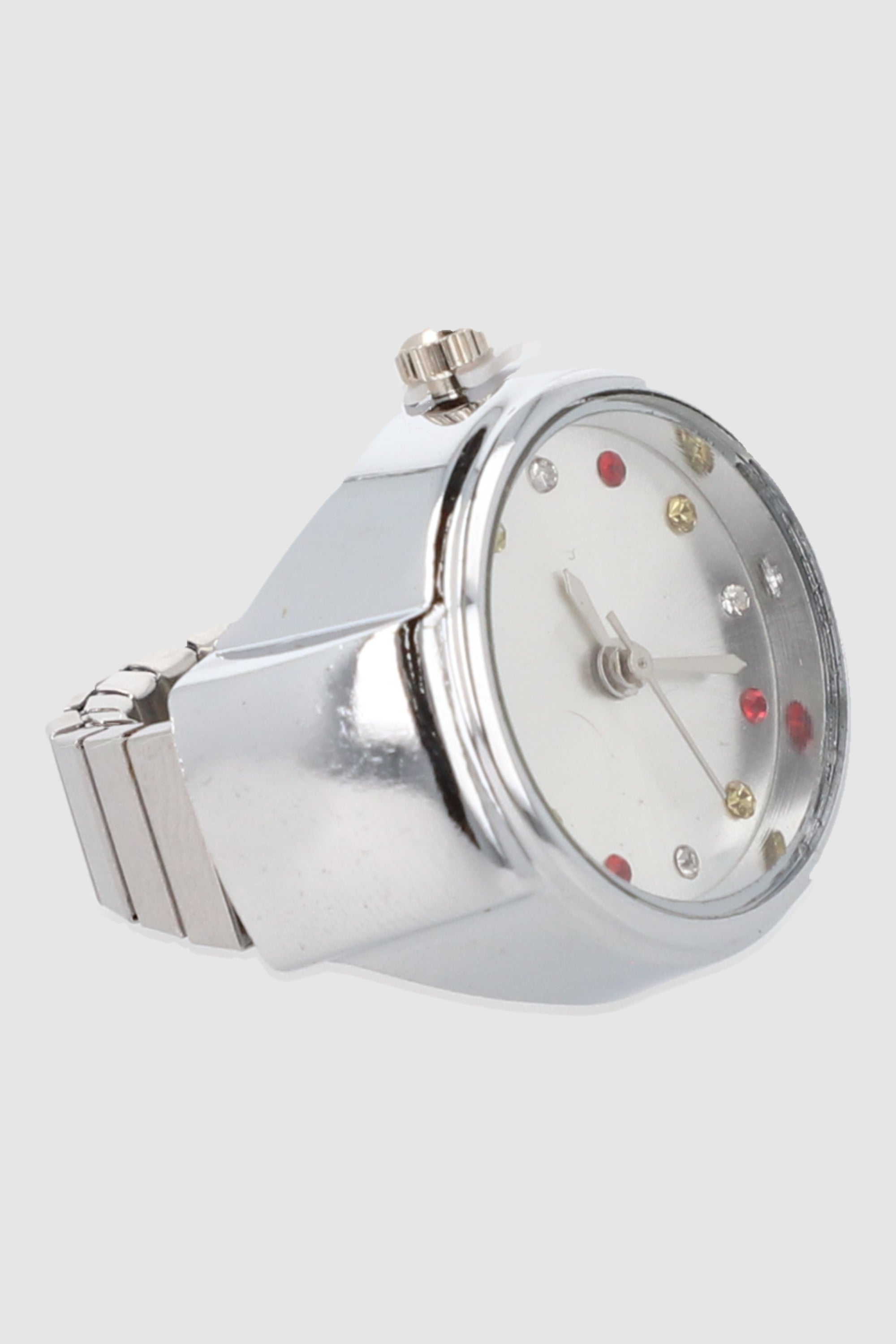 Anillo reloj pedrería brillosa