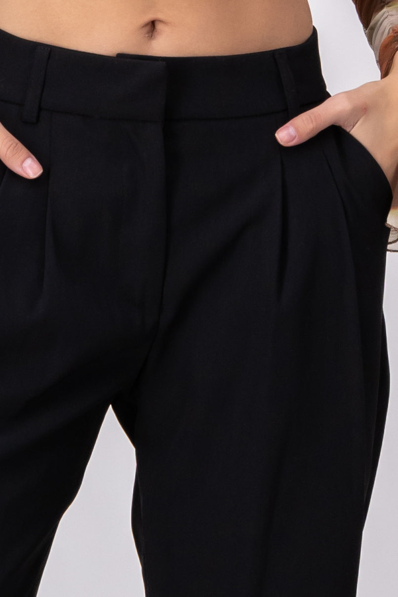 Pantalon fluido pinzas NEGRO
