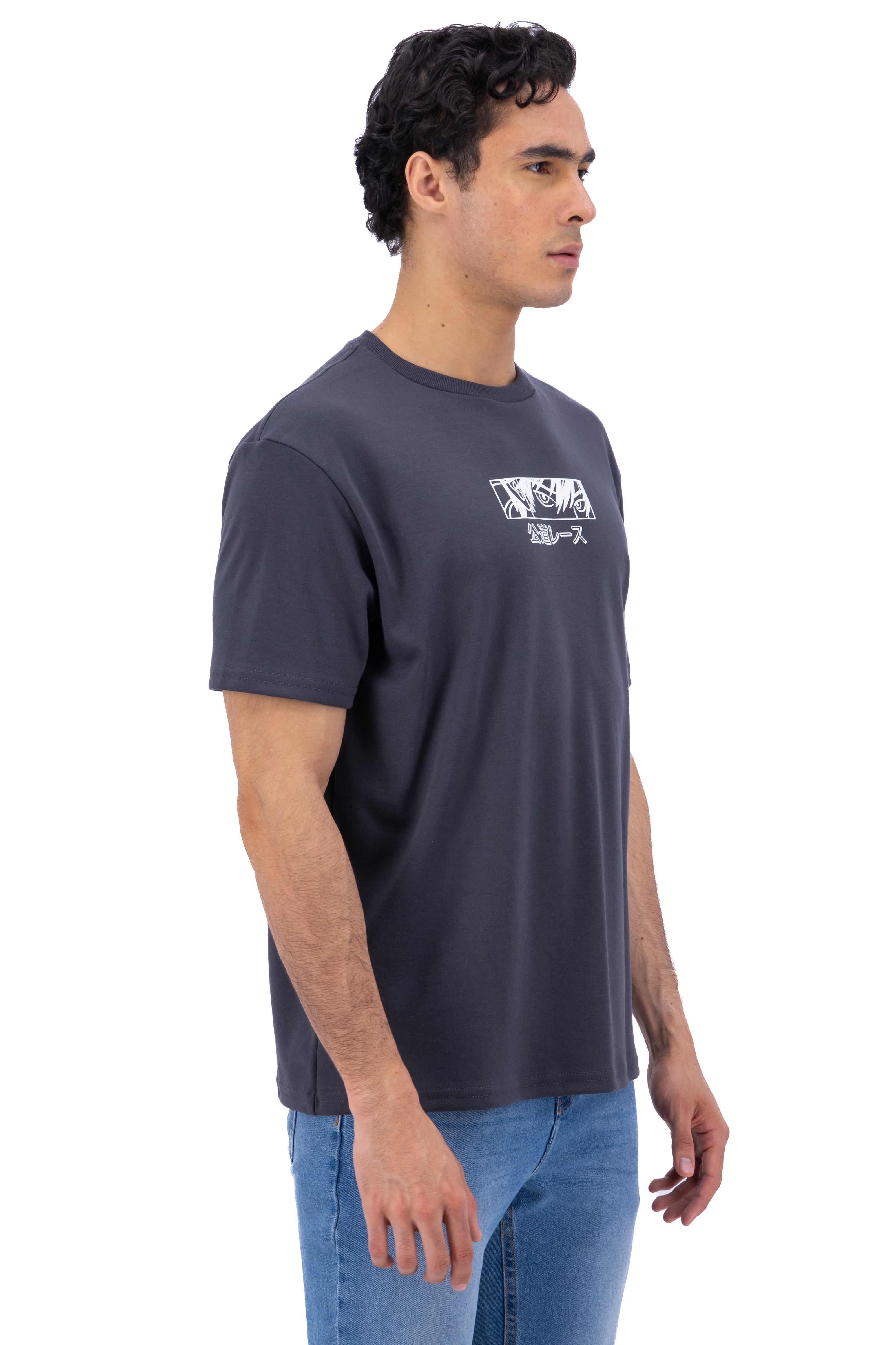Playera cuello redondo Street Racing GRIS