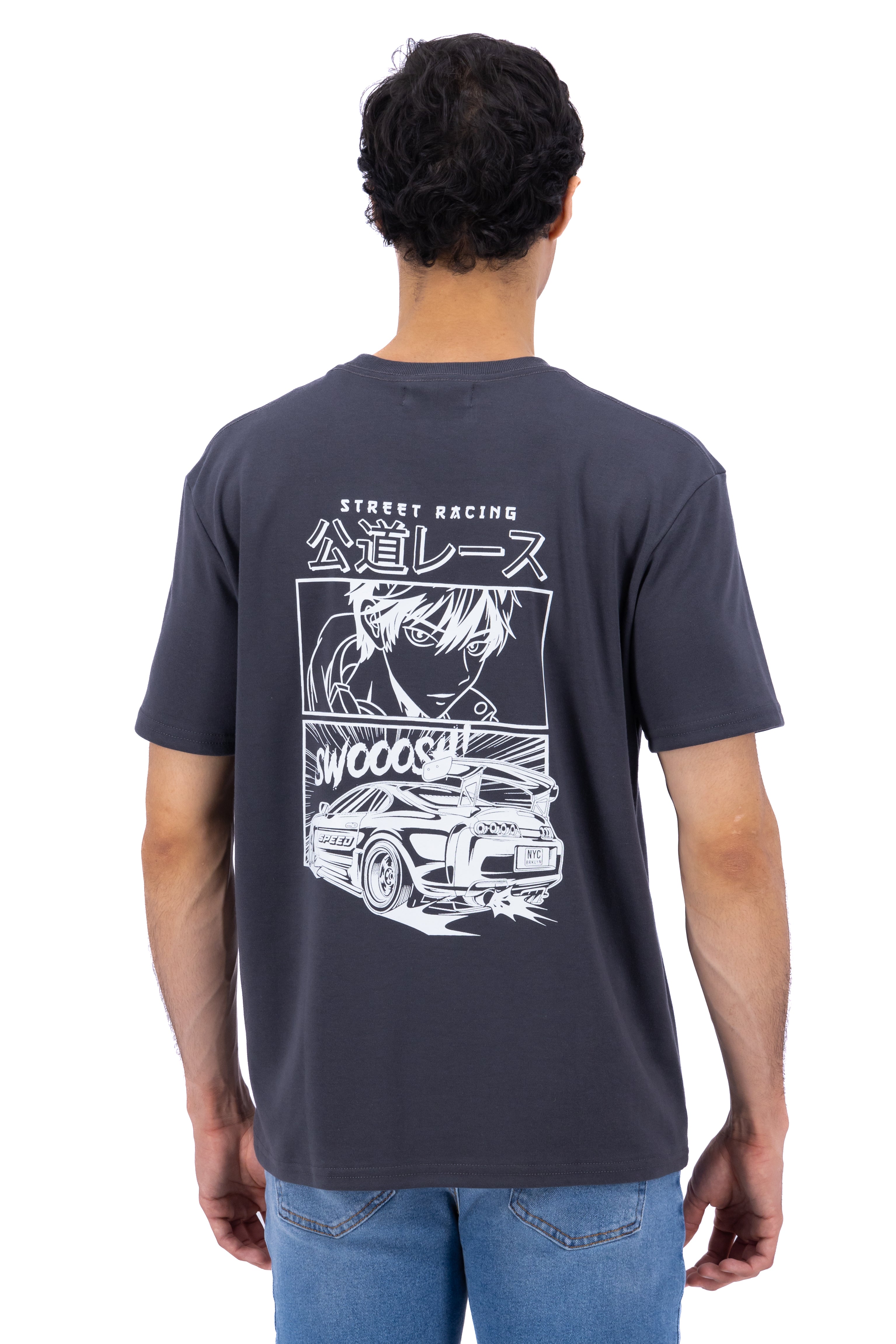 Playera cuello redondo Street Racing GRIS