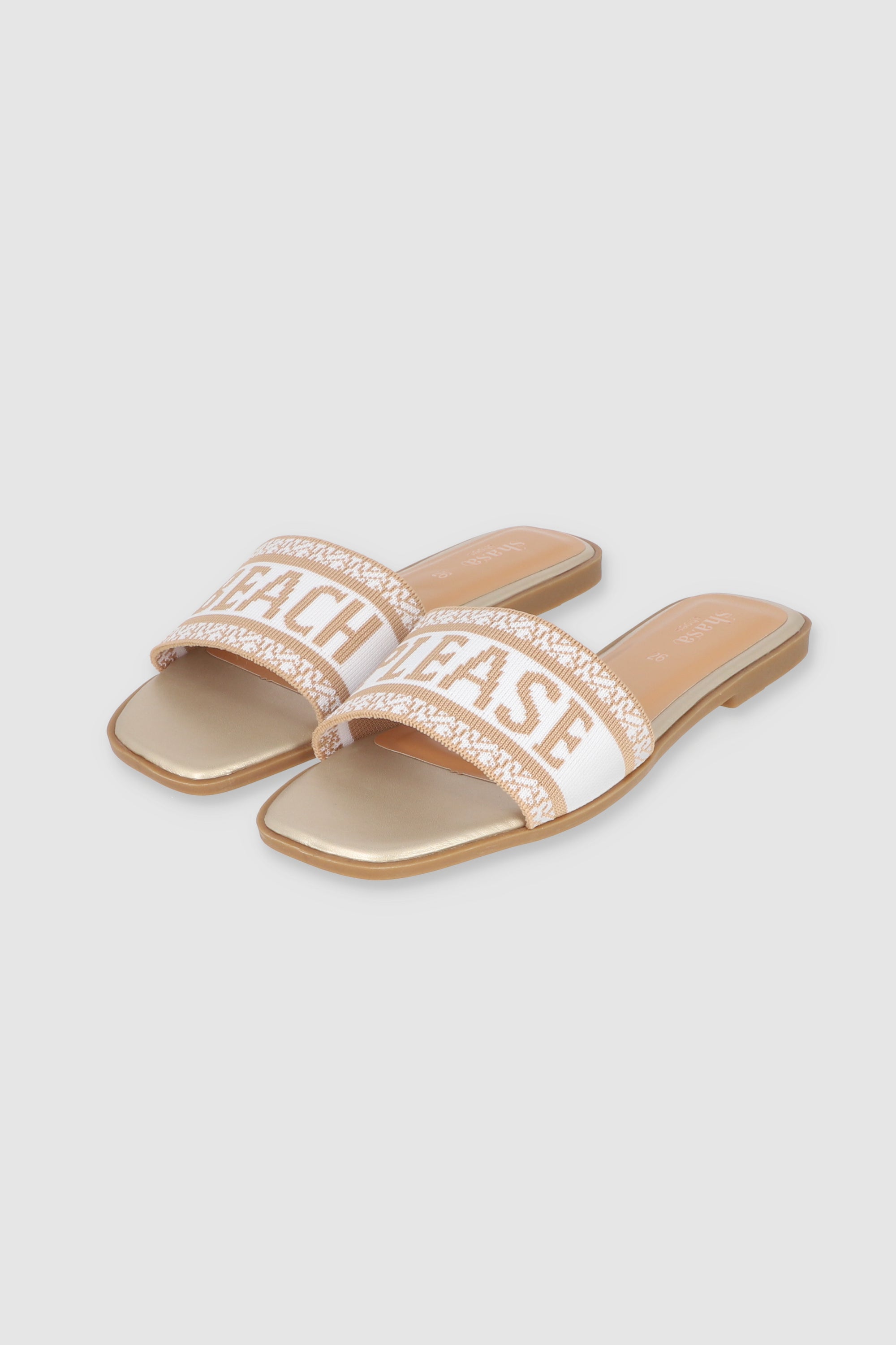 Sandalias Planas Beach Please Tejido ORO