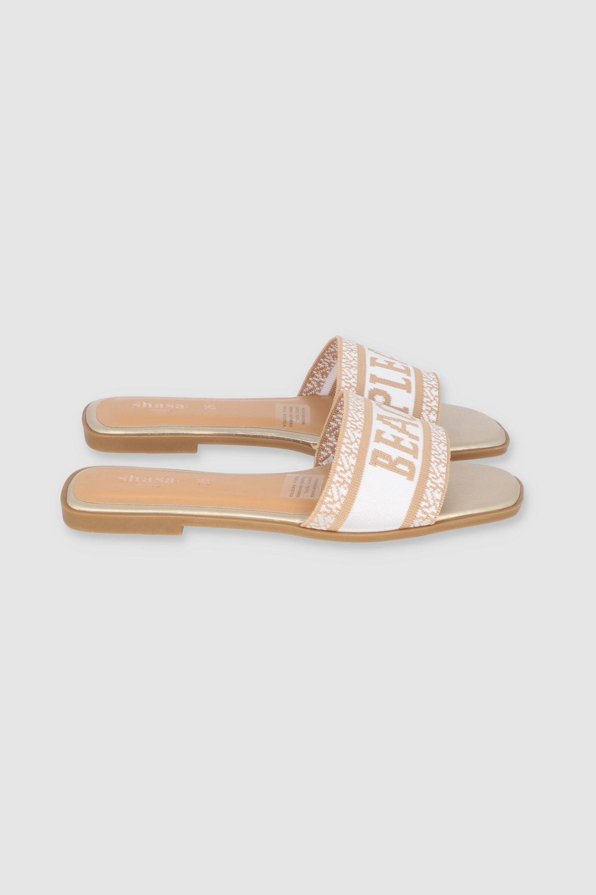 Sandalias Planas Beach Please Tejido ORO