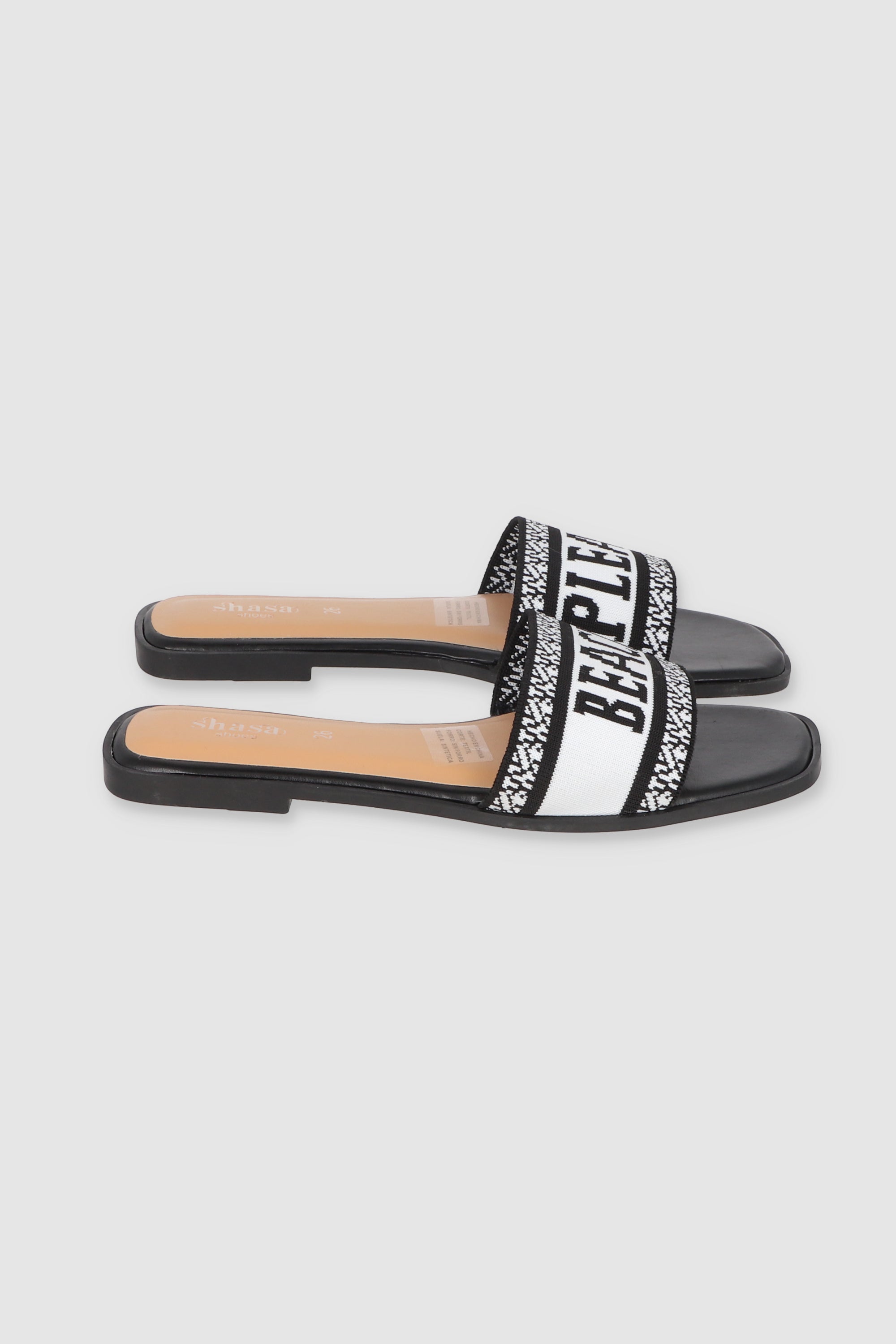 Sandalias Planas Beach Please Tejido NEGRO