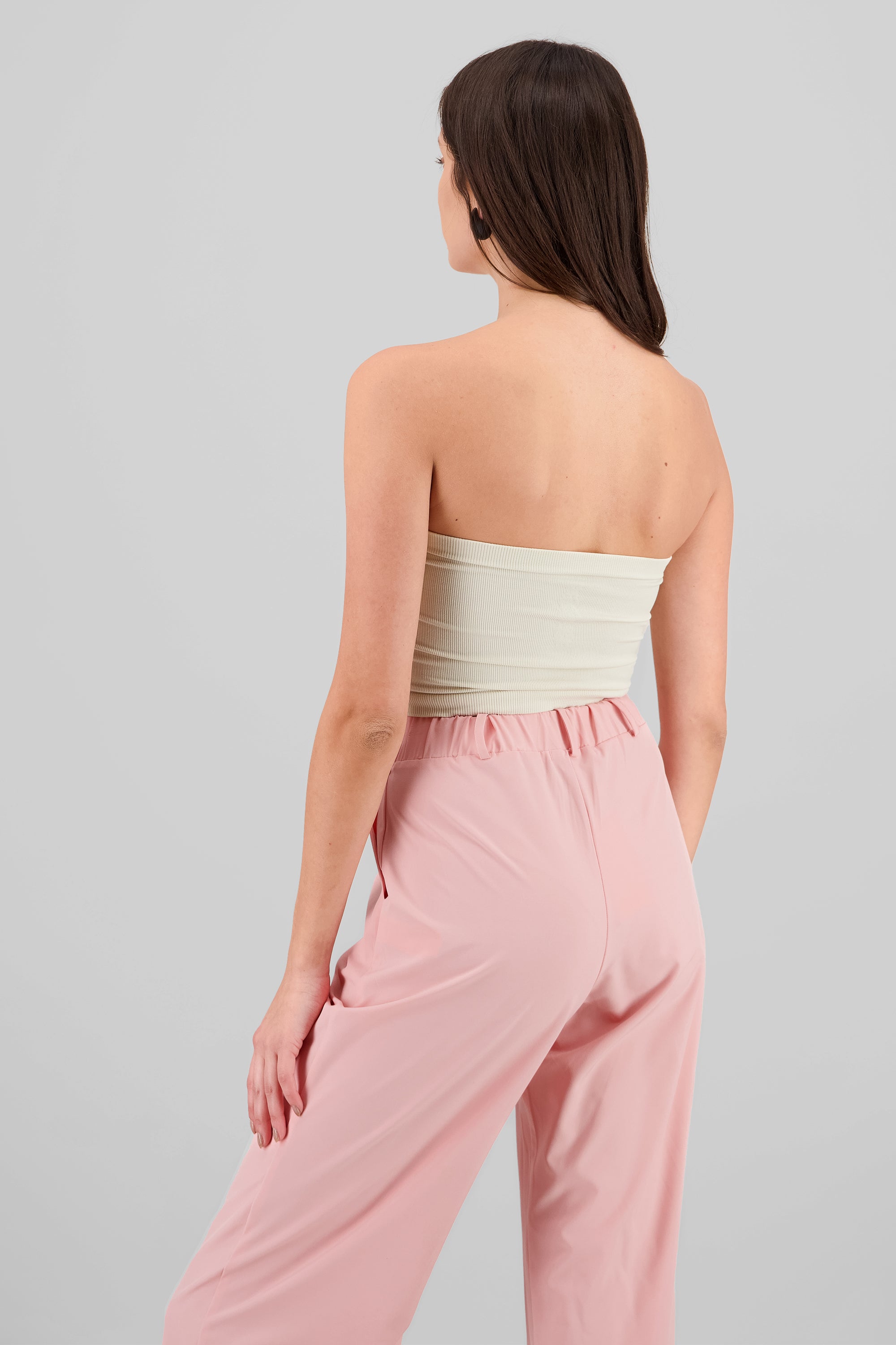 Top Tubo Strapless Rib BEIGE