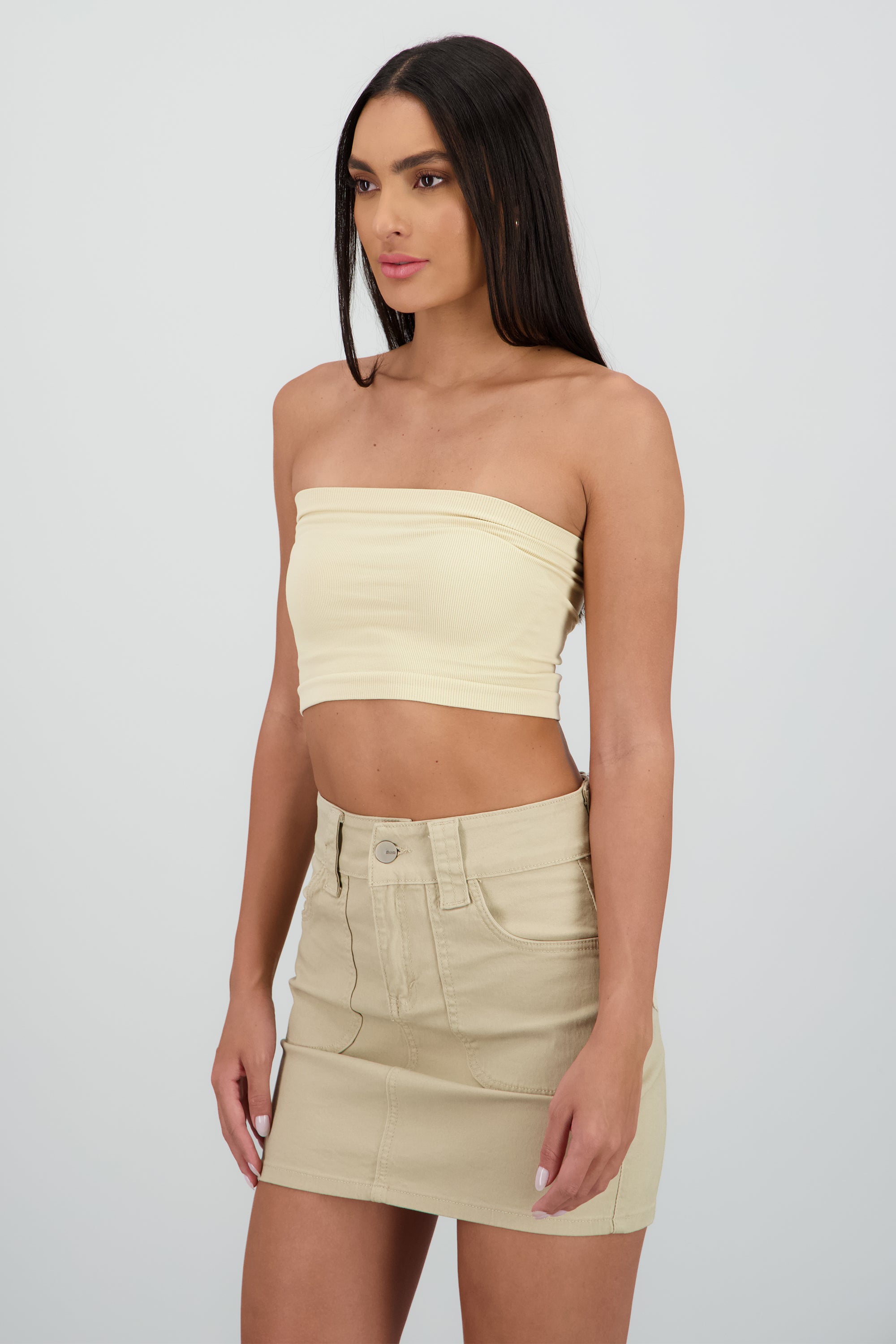Top Tubo Strapless Rib NUDE