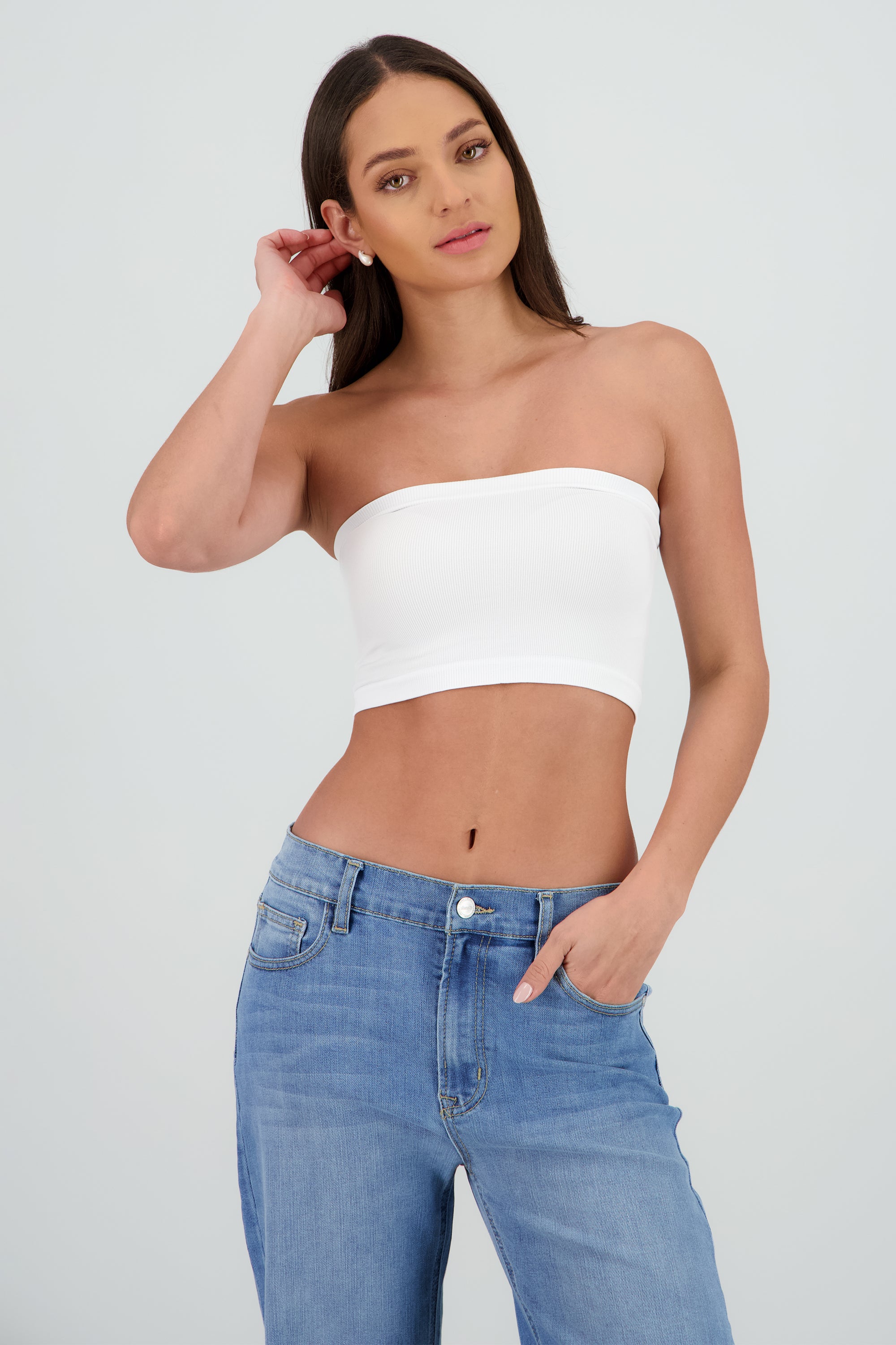 Top Tubo Strapless Rib