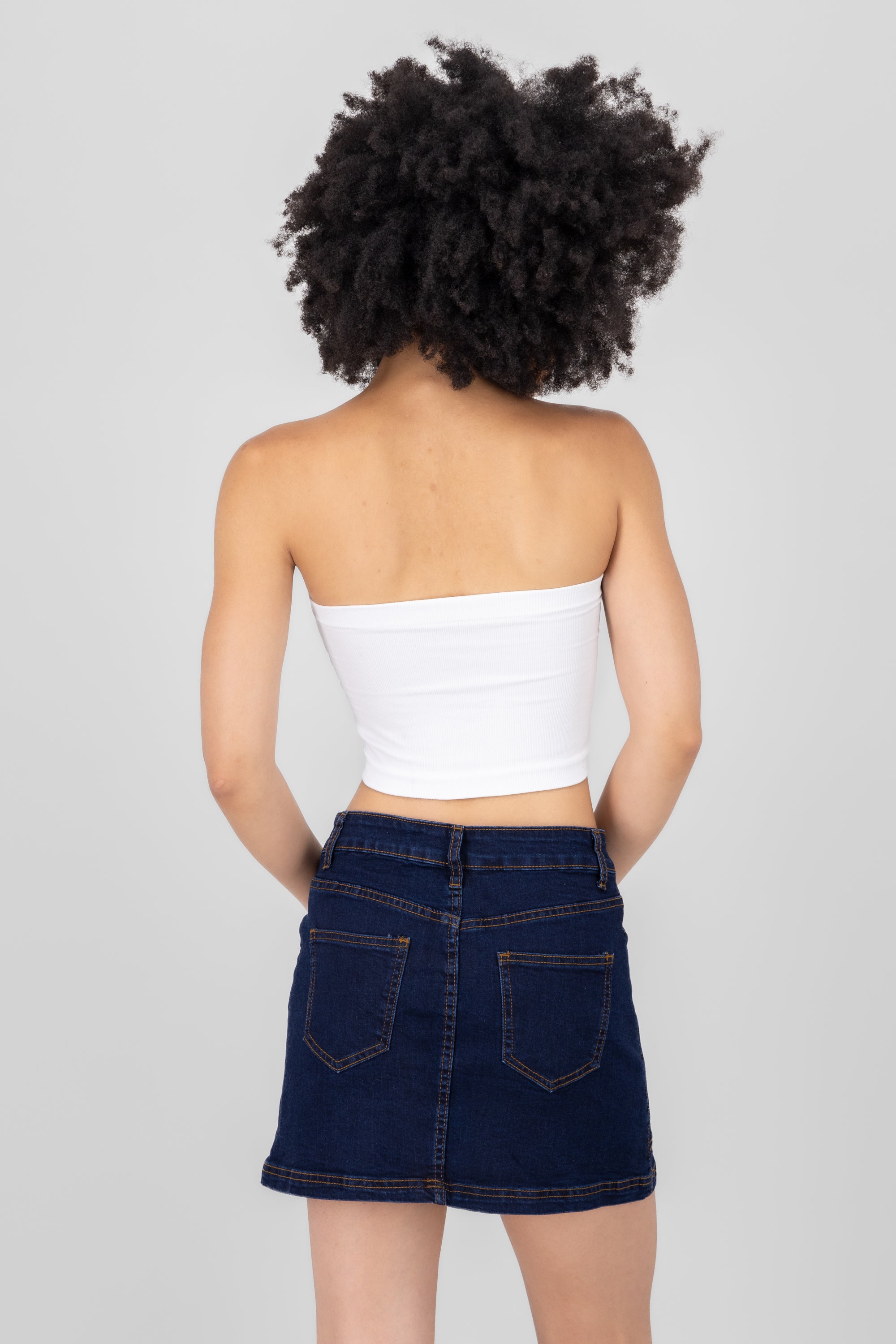 Top Tubo Strapless Rib BLANCO