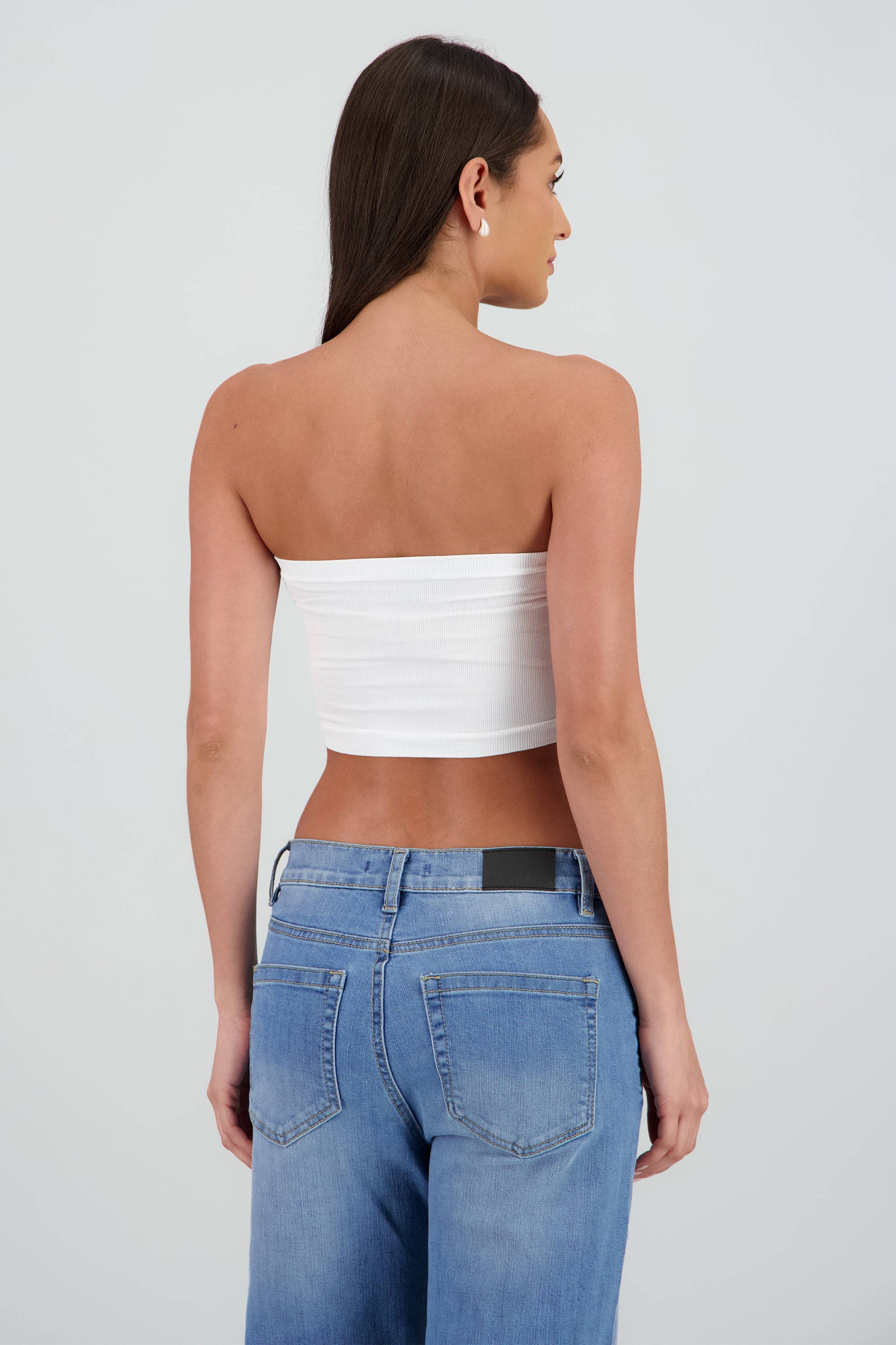 Top Tubo Strapless Rib BLANCO