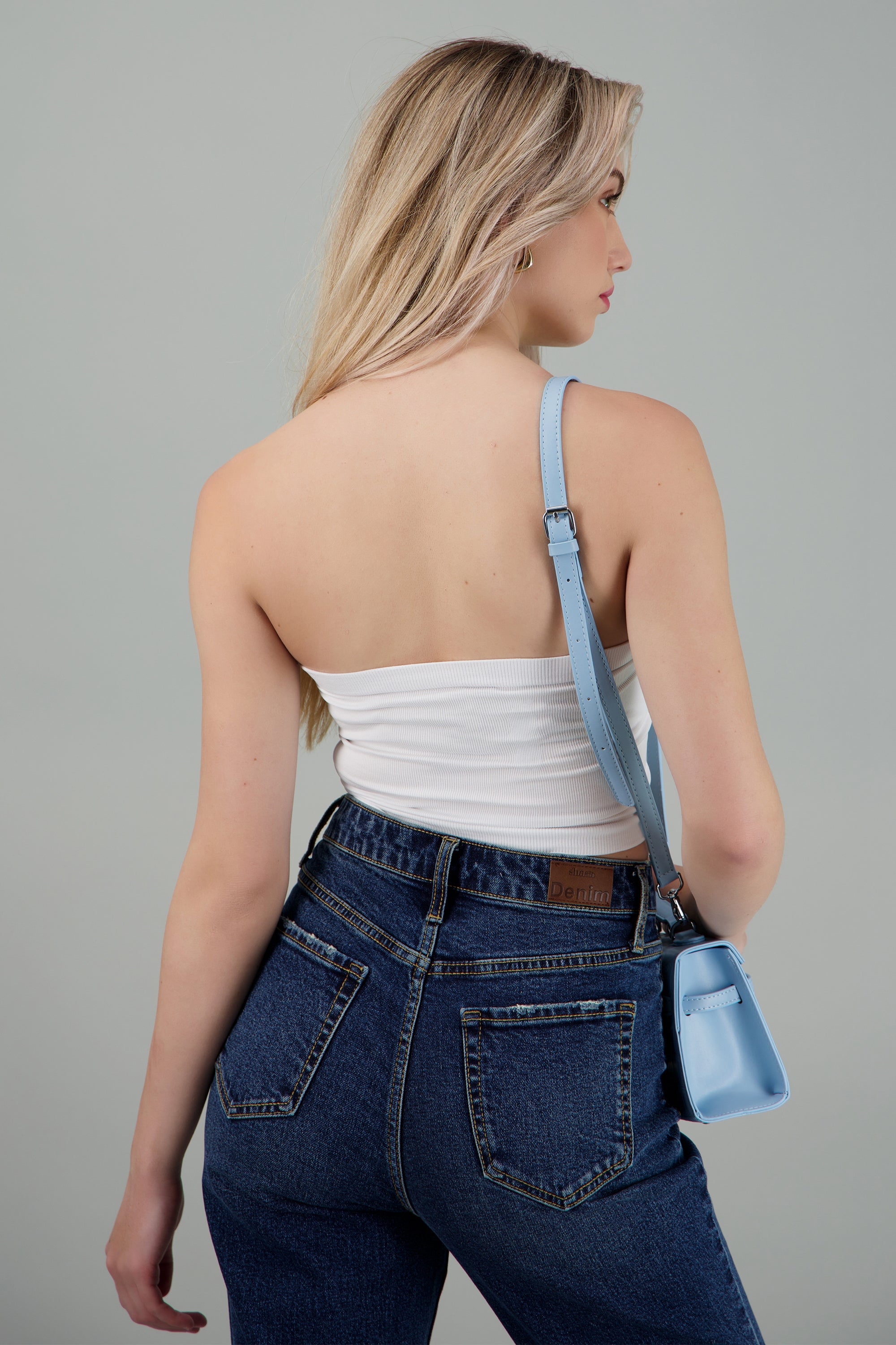 Top Tubo Strapless Rib BLANCO