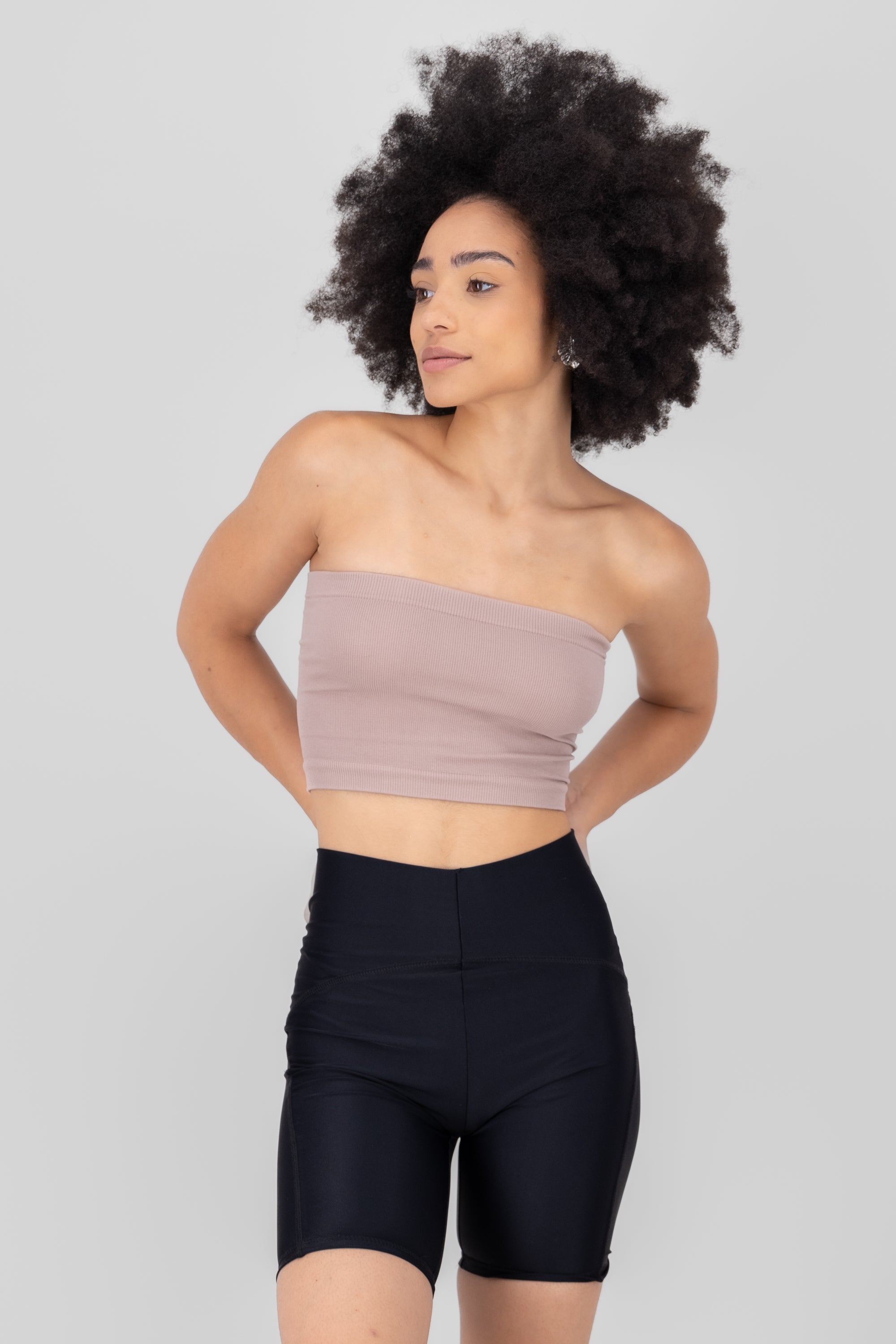 Top Tubo Strapless Rib TAUPE