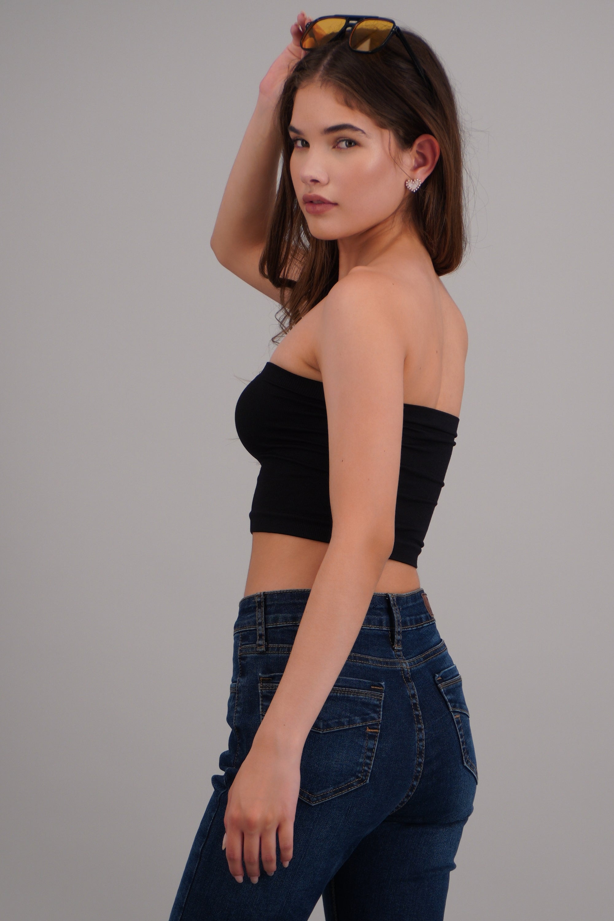 Top tubo liso seamless NEGRO