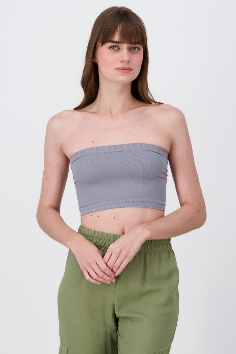 Top Tubo Strapless Rib