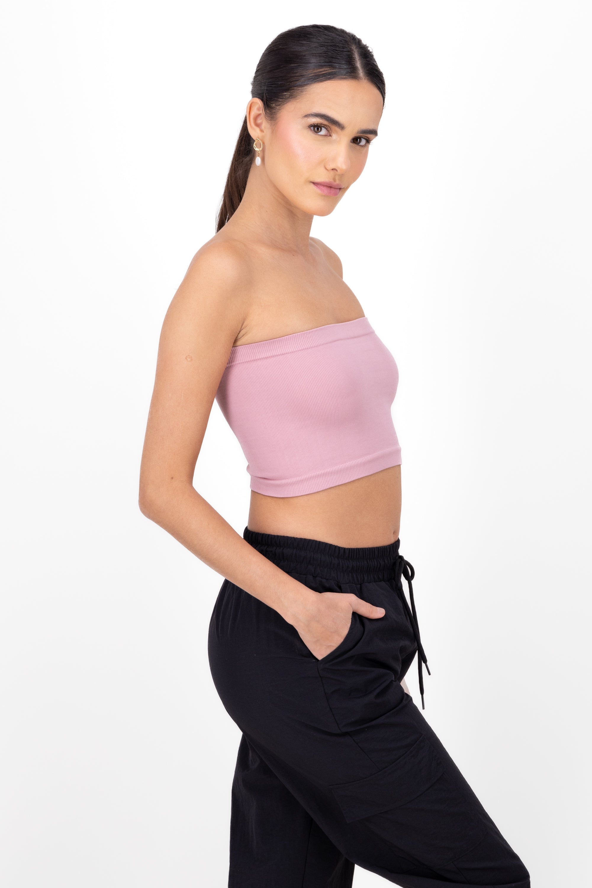 Top Tubo Strapless Rib MALVA