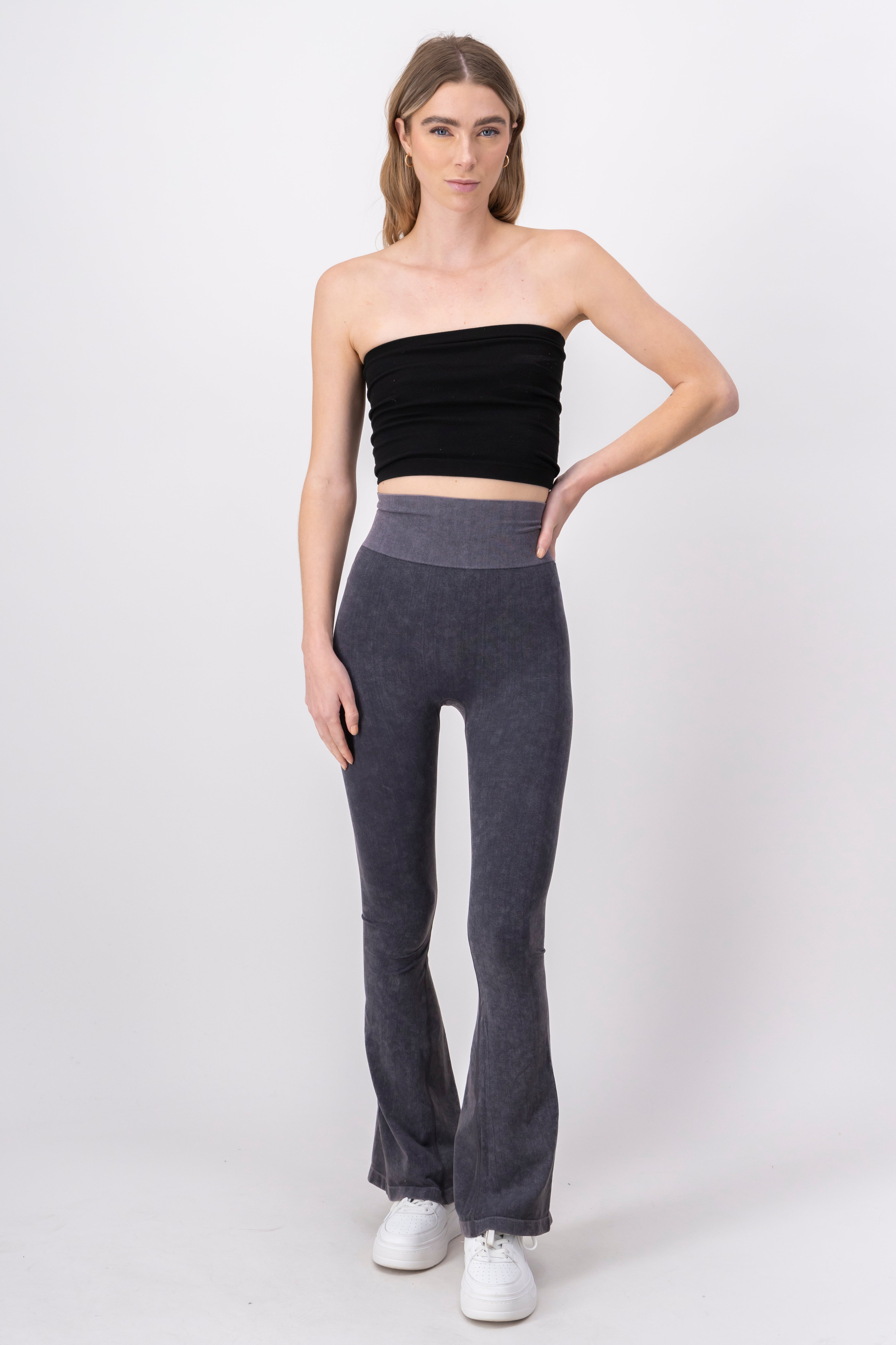 Leggings flared deslavado GRIS