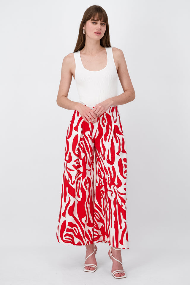 Pantalón super wide leg estampado