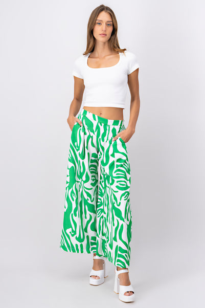 Pantalón super wide leg estampado