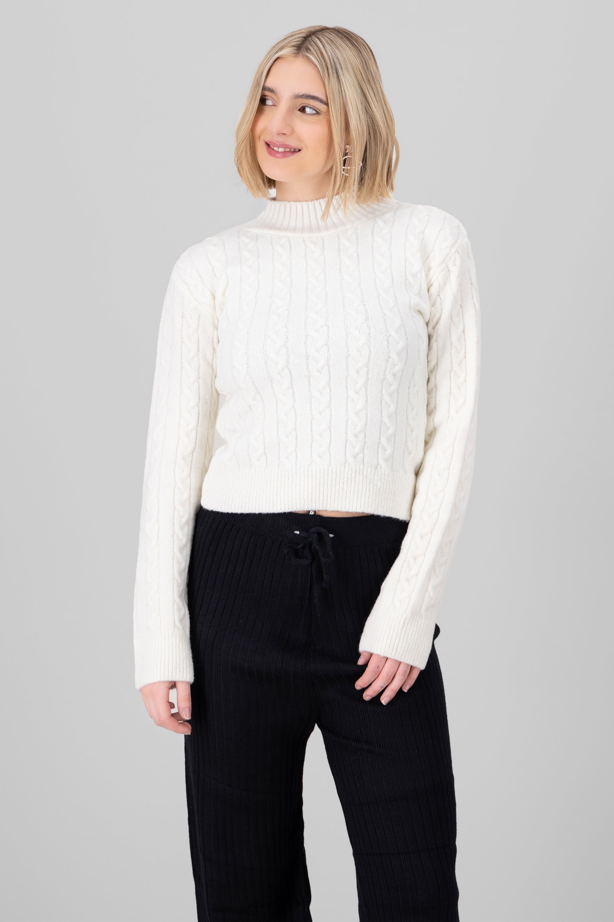 Cuello Alto Sueter Solo Mangas Y Cuello Suéter Tejido Cuello Alto