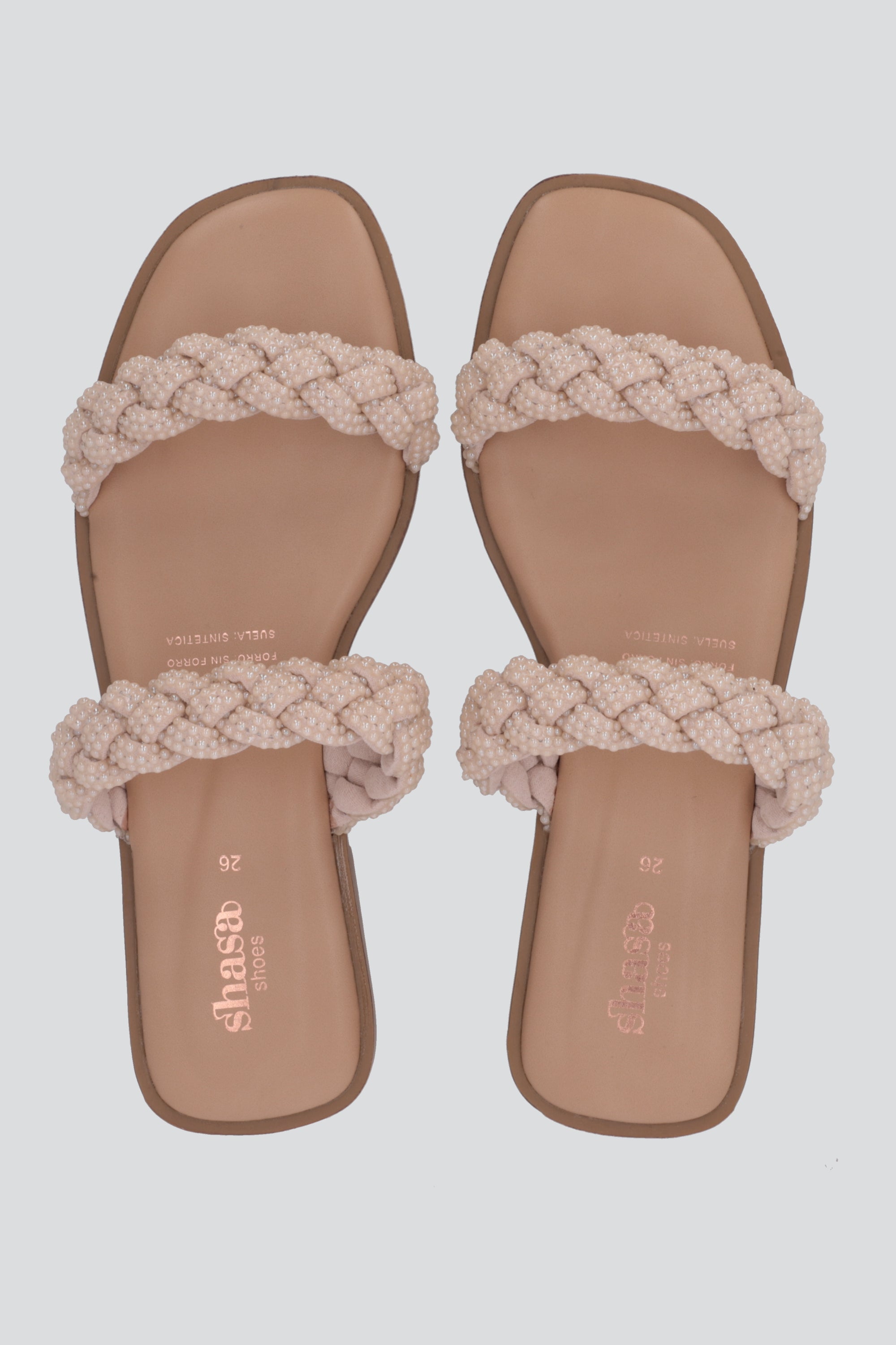 Sandalia Plana Trenza Plana NUDE