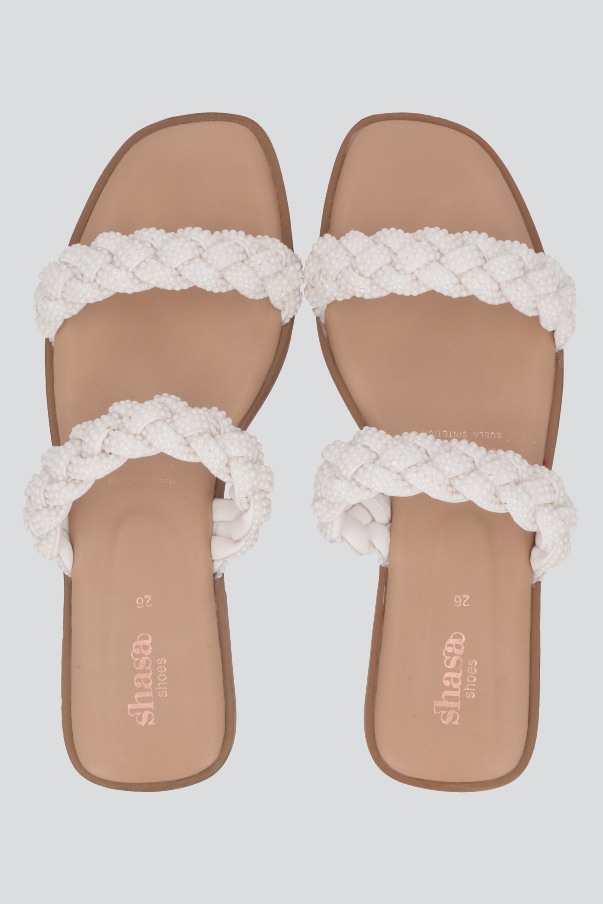Sandalia Plana Trenza Plana BLANCO