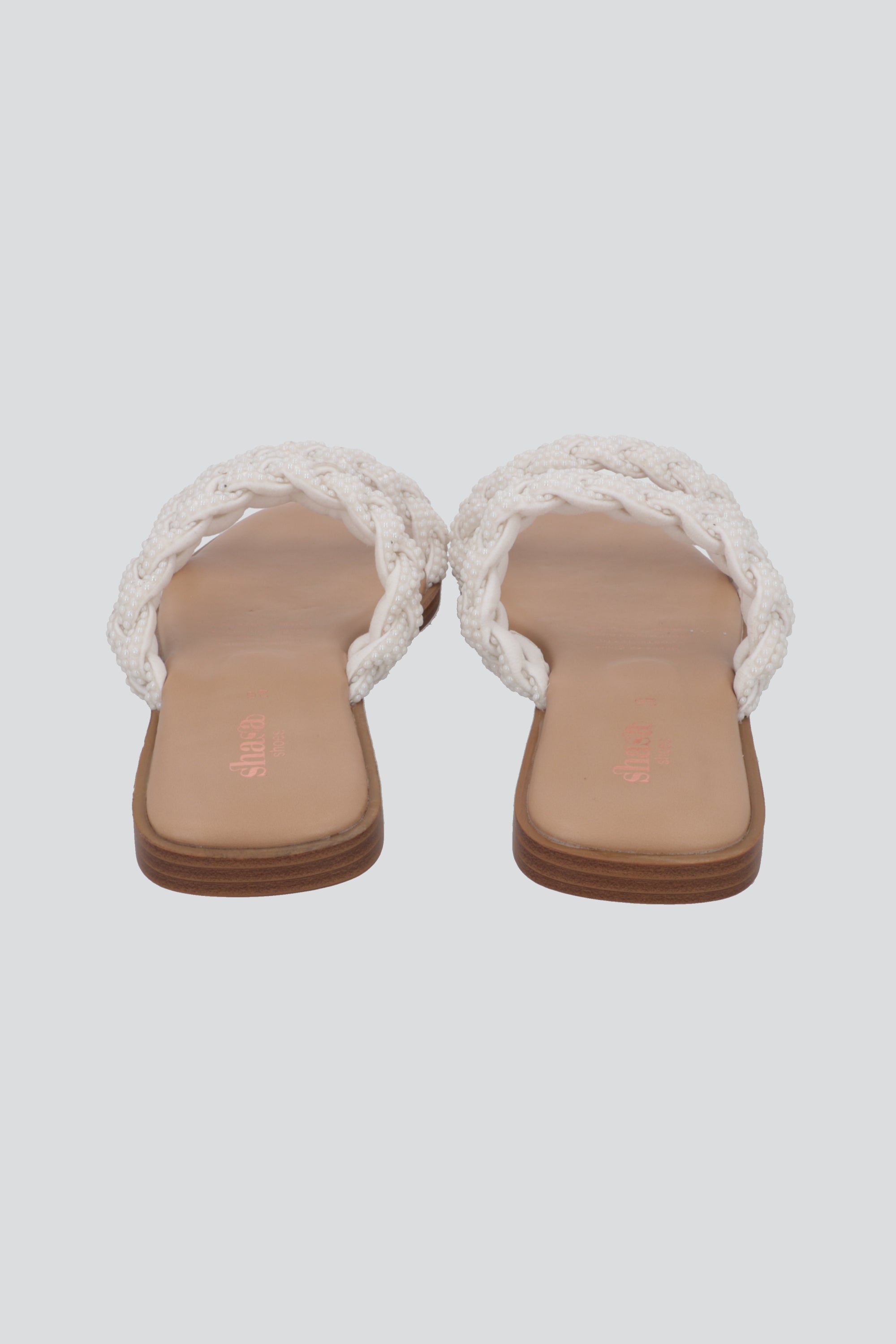 Sandalia Plana Trenza Plana BLANCO