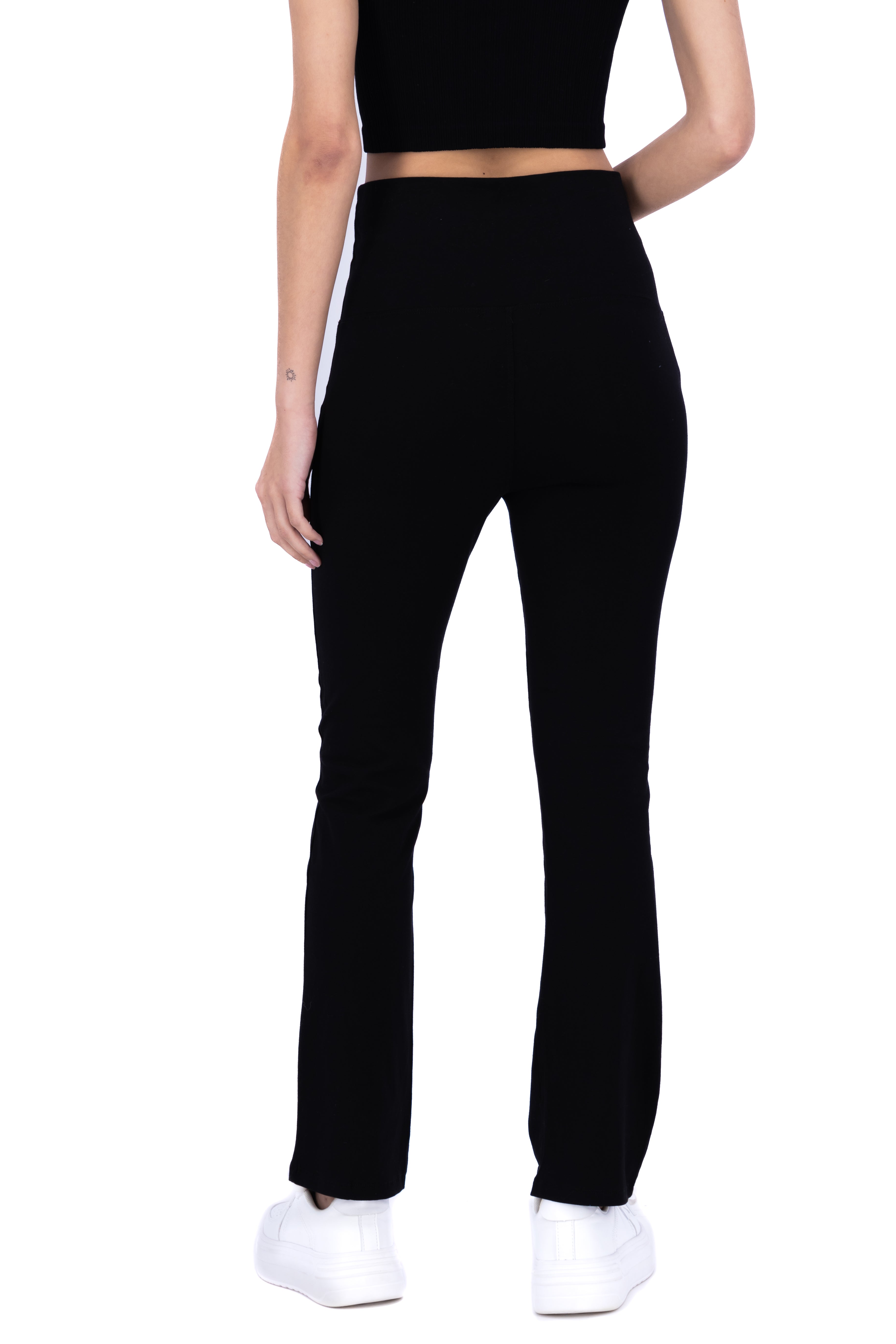 Pantalón recto cintura alta NEGRO