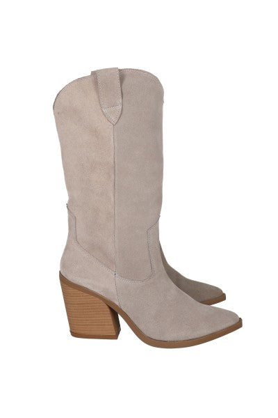 Botas vaqueras piel suede lisas