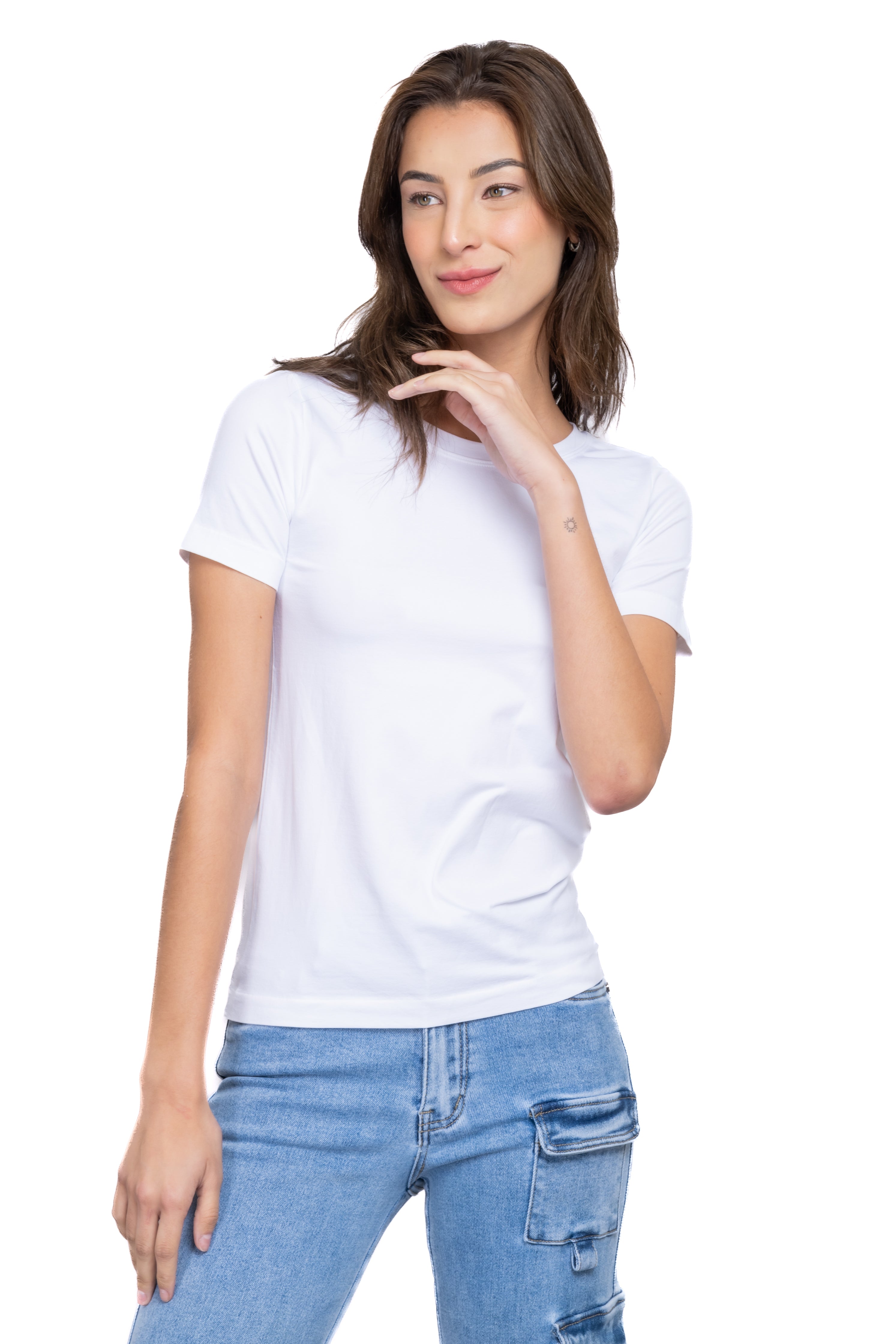 Top liso seamless manga corta BLANCO