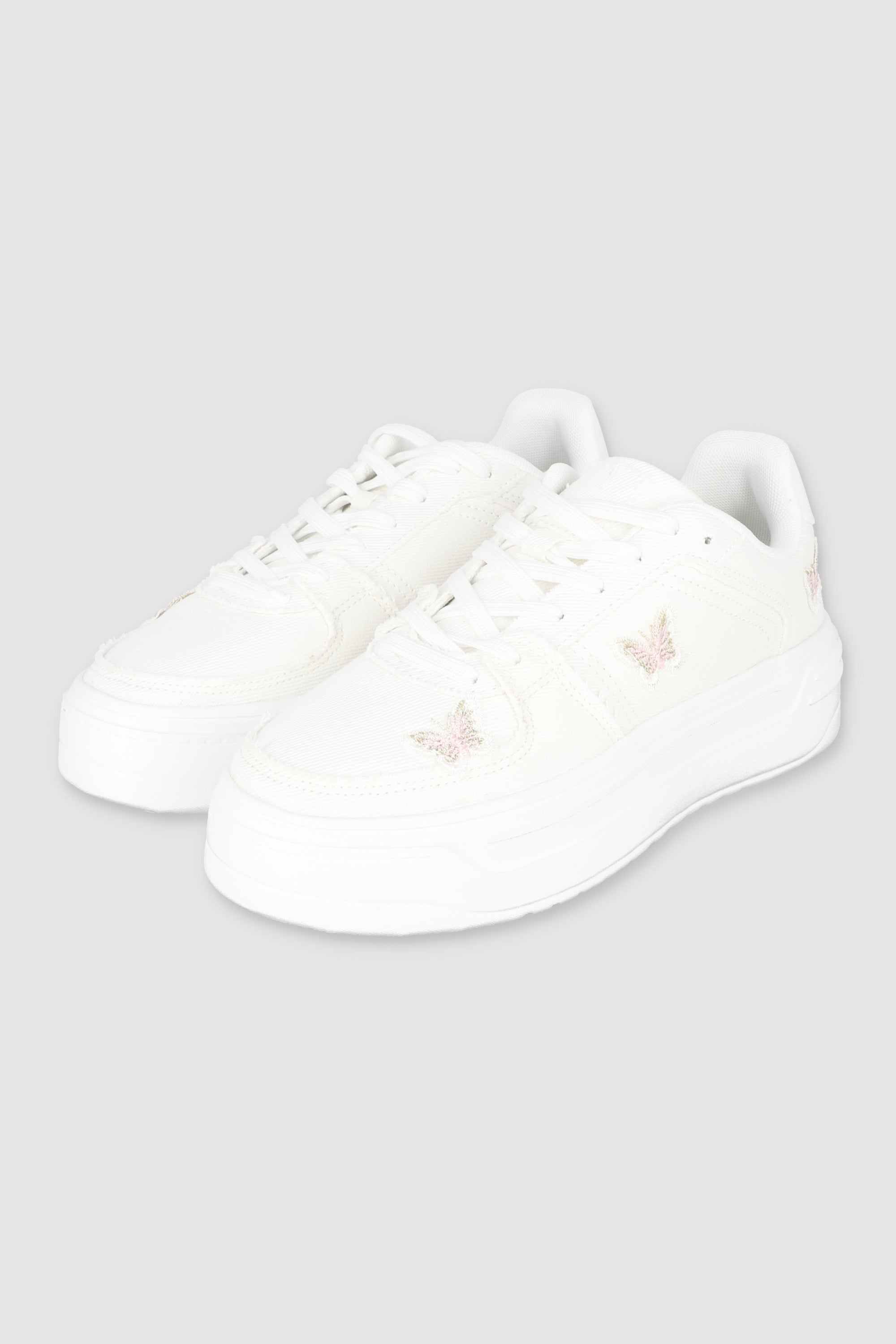Tenis Casual Denim Mariposas BLANCO