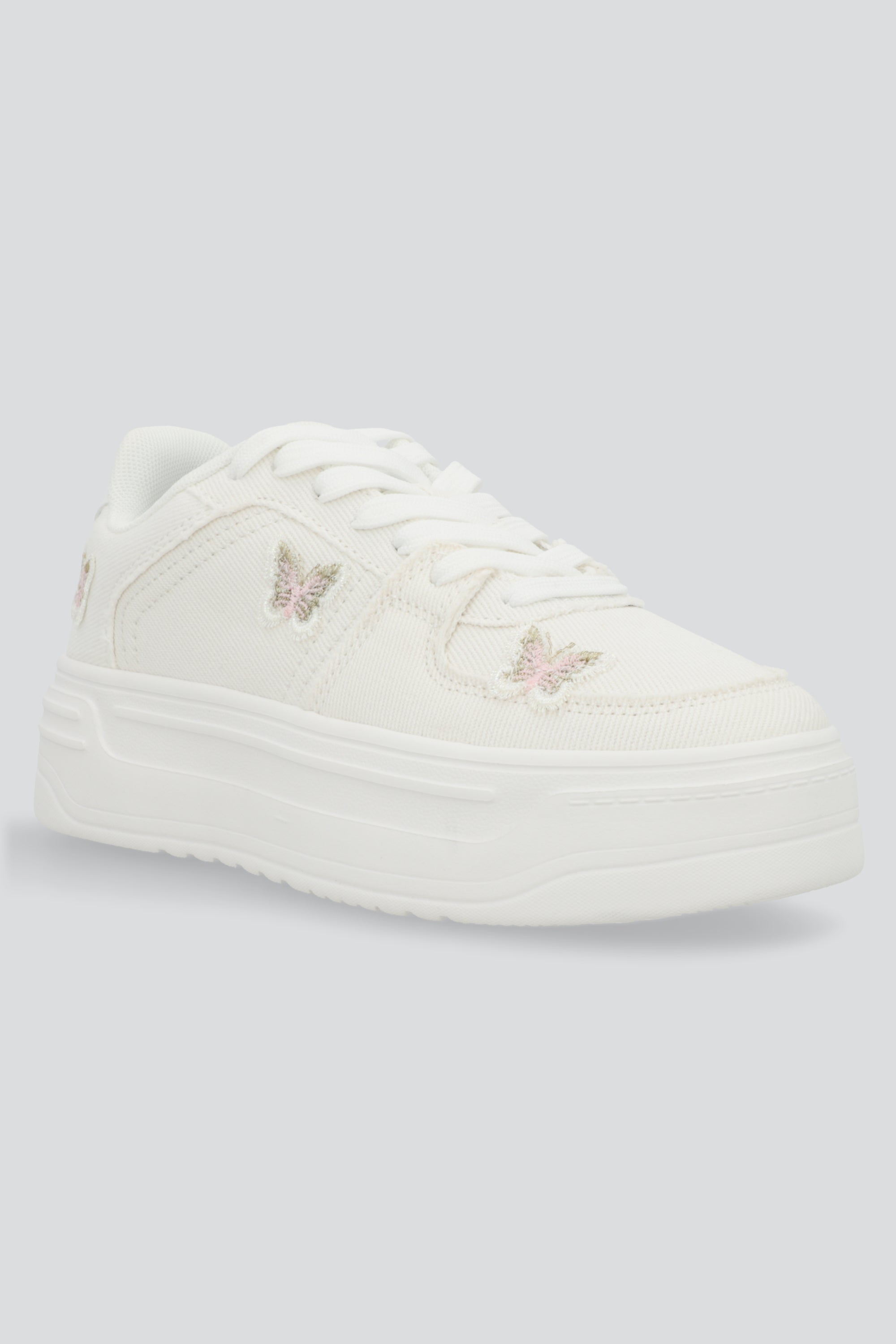 Tenis Casual Denim Mariposas BLANCO