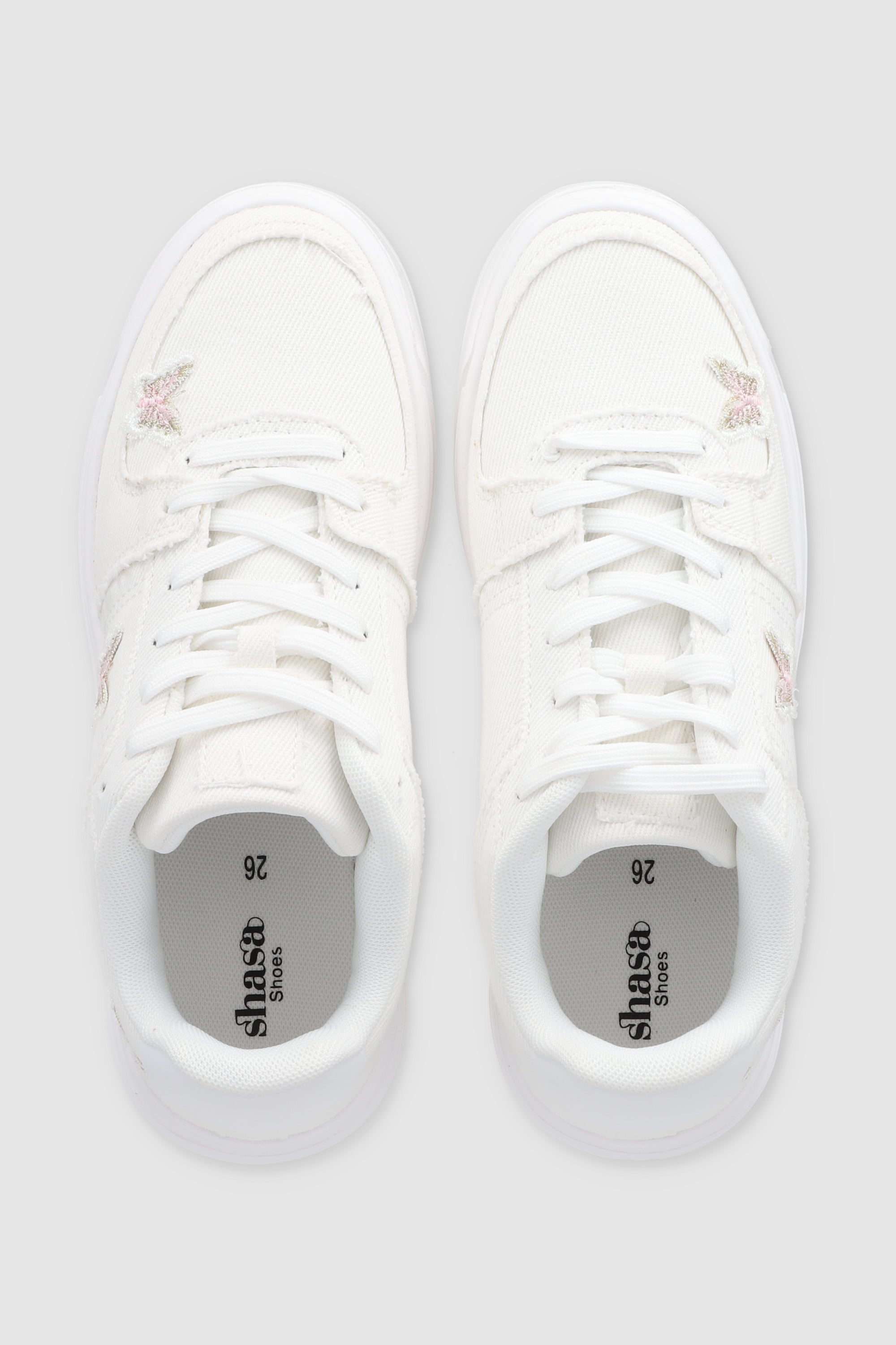 Tenis Casual Denim Mariposas BLANCO