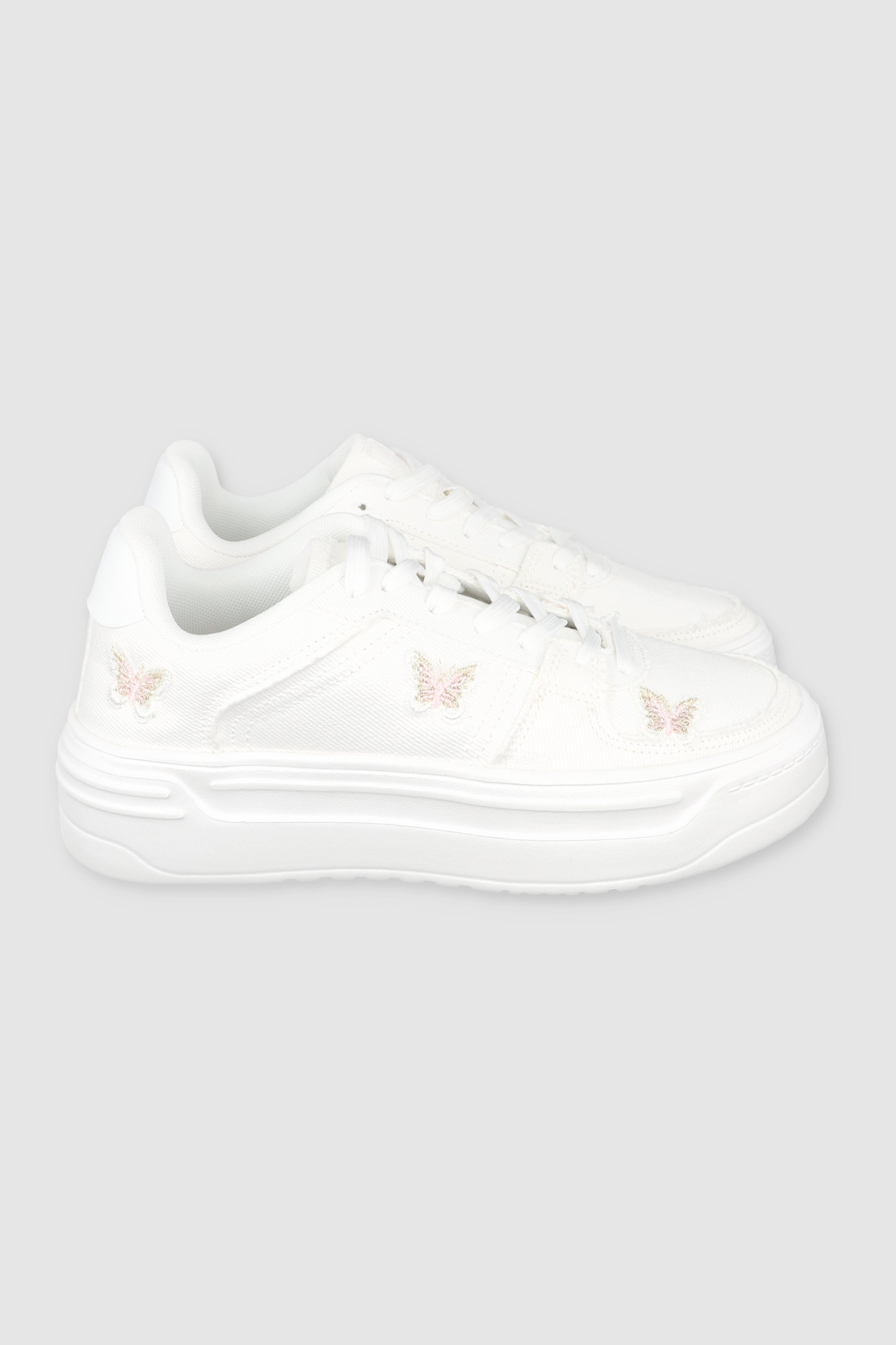 Tenis Casual Denim Mariposas BLANCO