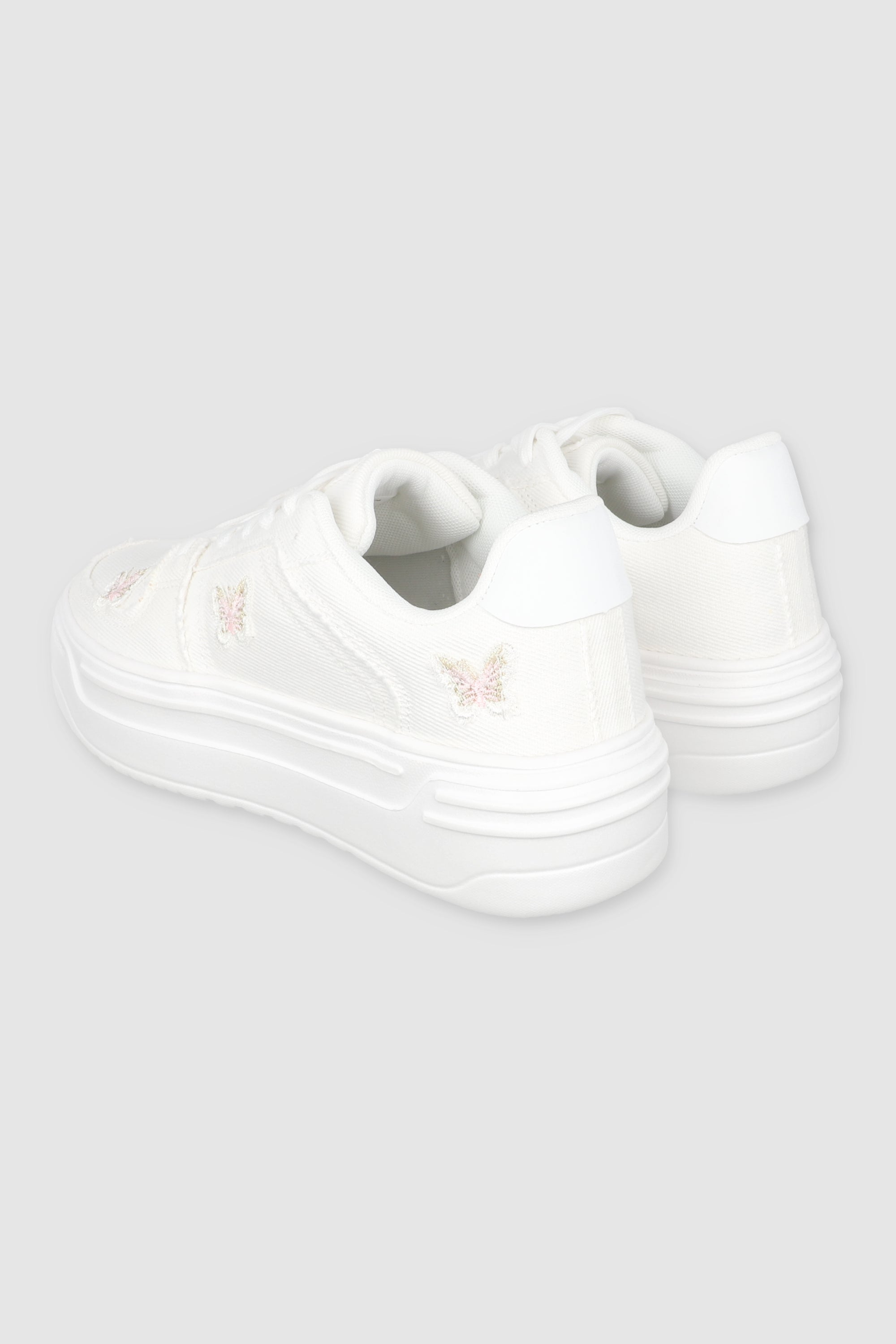Tenis Casual Denim Mariposas BLANCO
