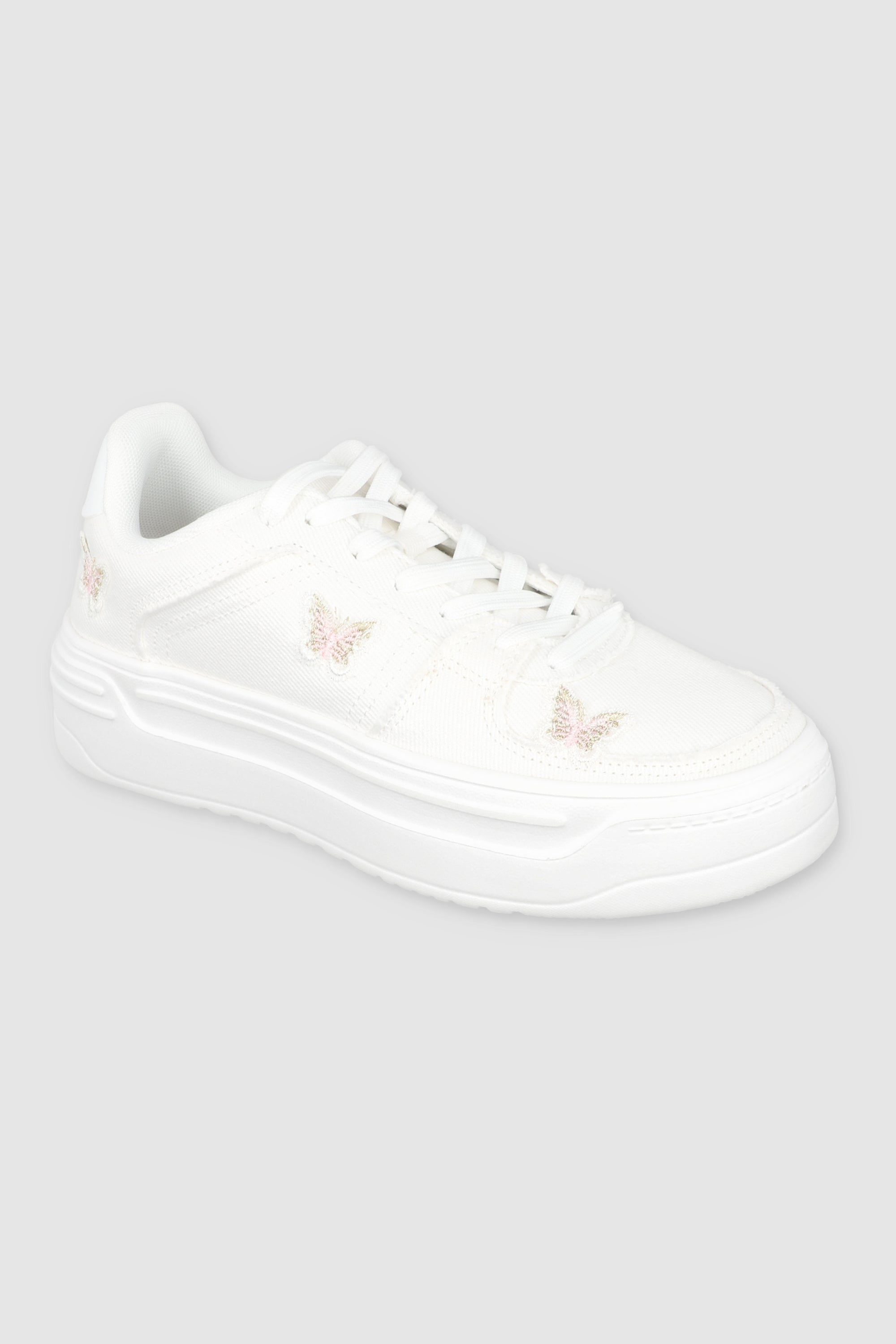 Tenis Casual Denim Mariposas BLANCO
