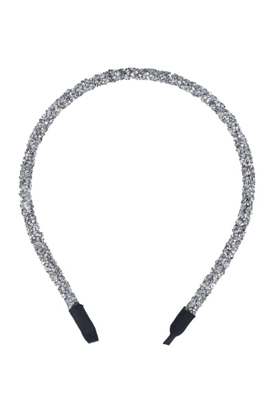 Diadema glitter roca PLATA