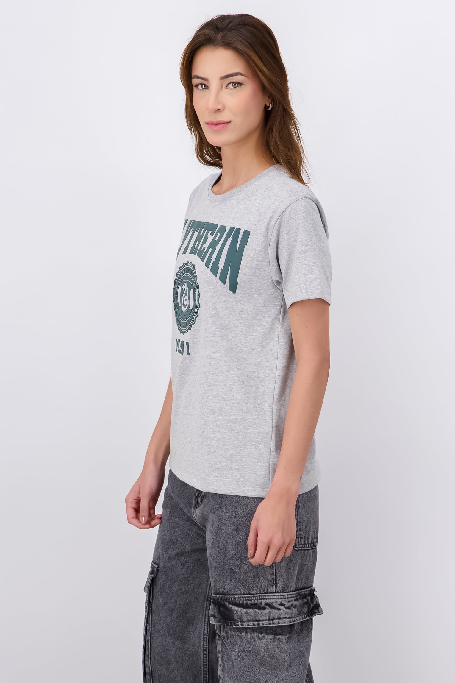 Playera manga corta Slytherin GRIS JASPE