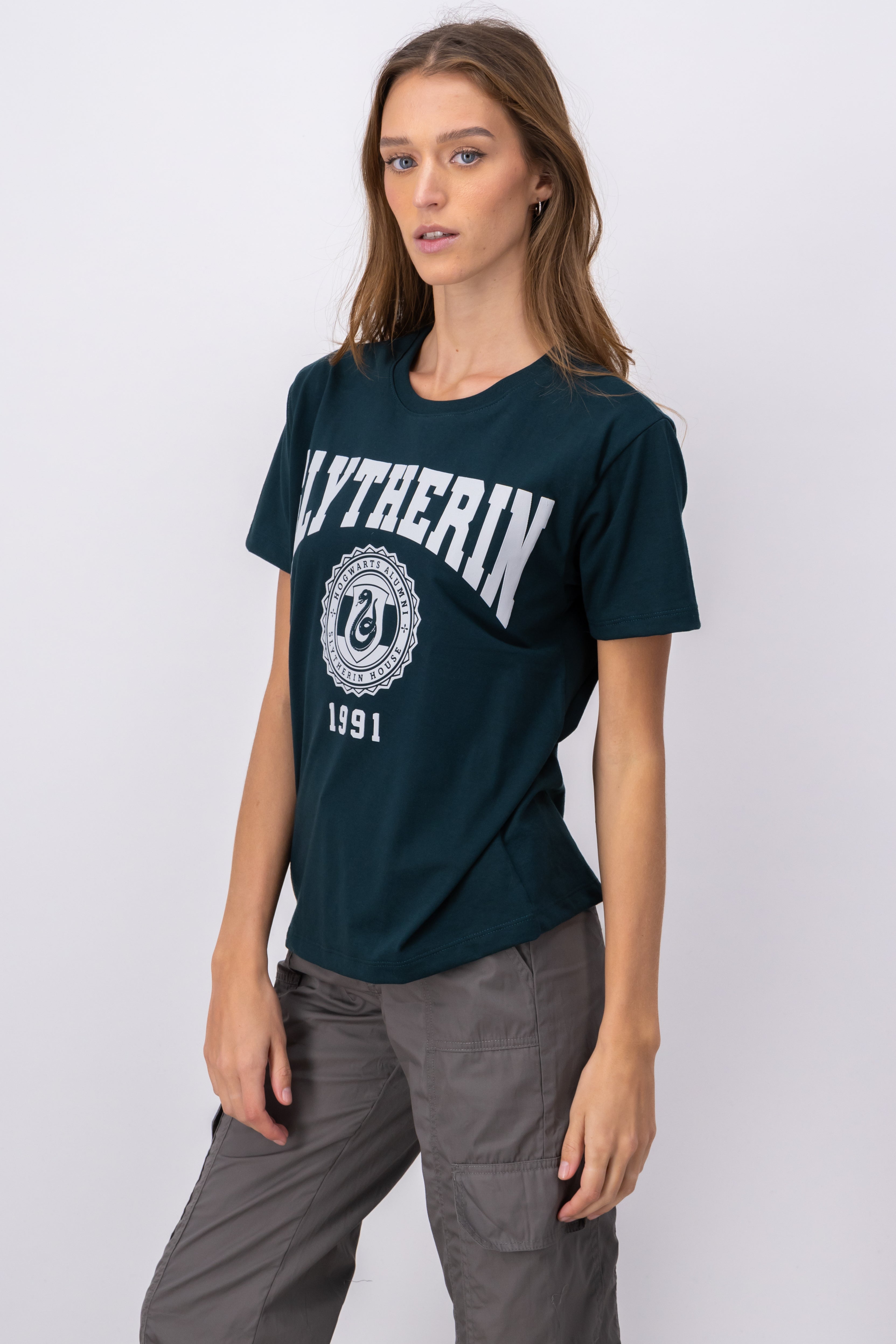 Playera manga corta Slytherin VERDE COMBO