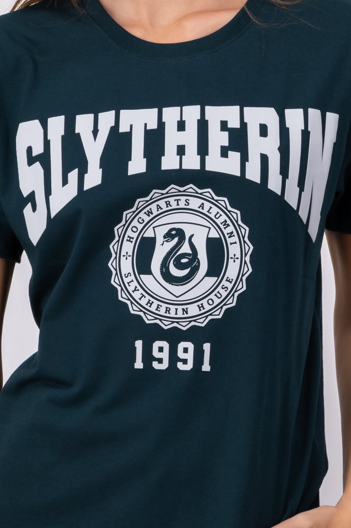 Playera manga corta Slytherin VERDE COMBO