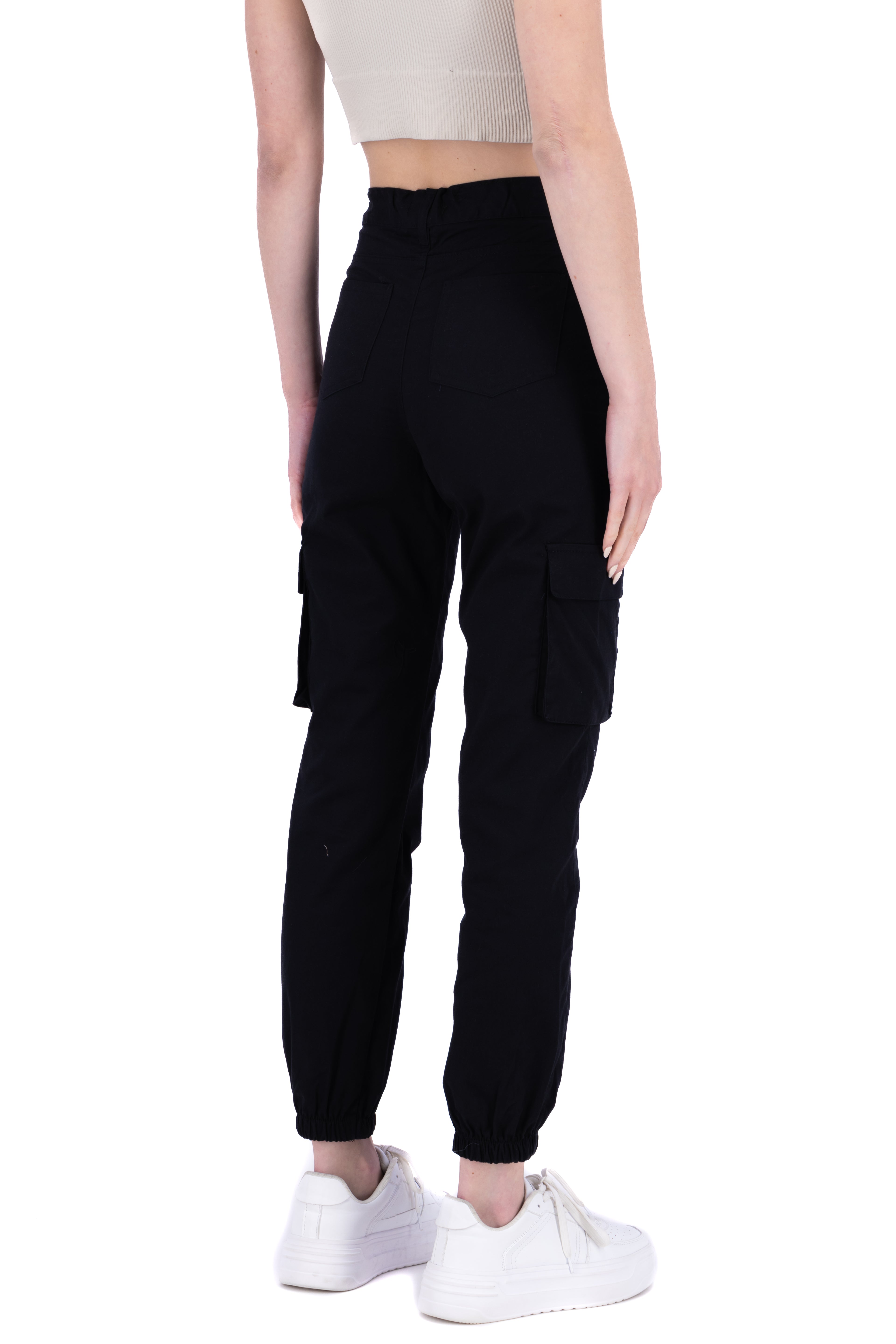 Pantalón jogger cintura cintas NEGRO
