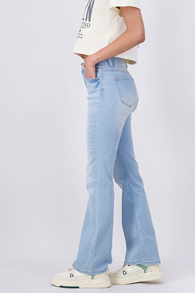 Jeans Flare Deslavado Cintura Alta LIGHT WASH